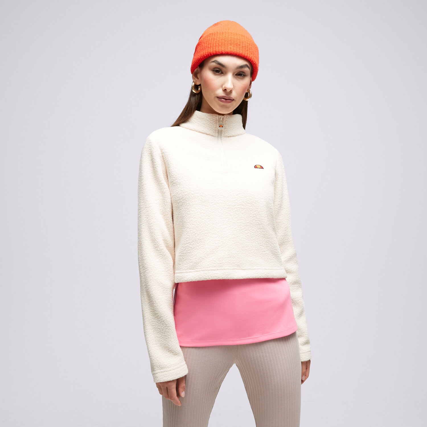 Ženske dukserice ELLESSE VESTA RASKOPČANA SENATORE OFF WHT 1/2 ZIP TRACK TOP SGT19159904 bež