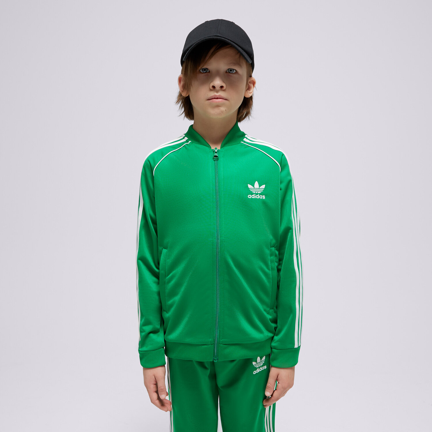 Dječje dukserice ADIDAS VESTA RASKOPČANA SST TRACK TOP BOY IN4744 zelena