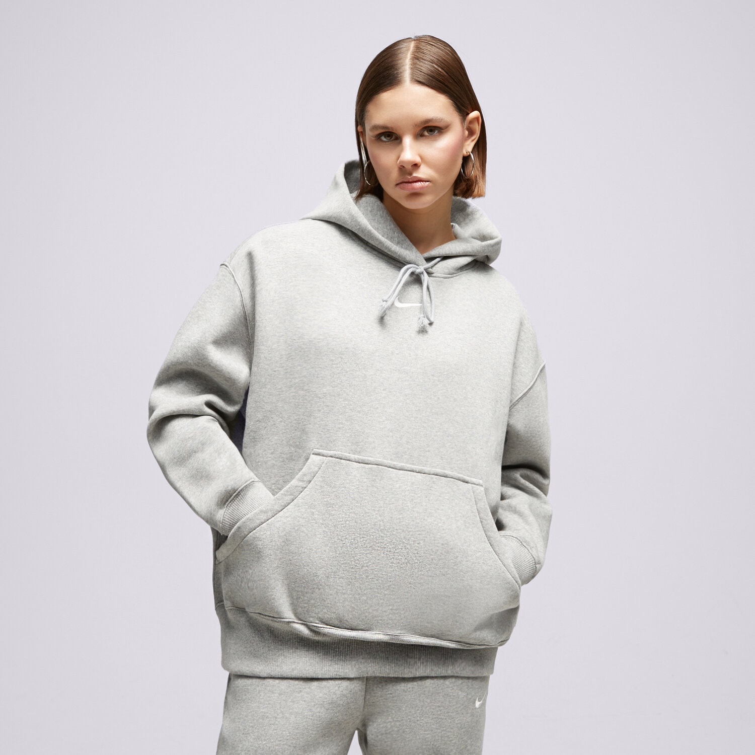 Ženske dukserice NIKE VESTA S KAPULJAČOM W   NSW PHNX FLC OS PO HOODIE DQ5860-063 siva