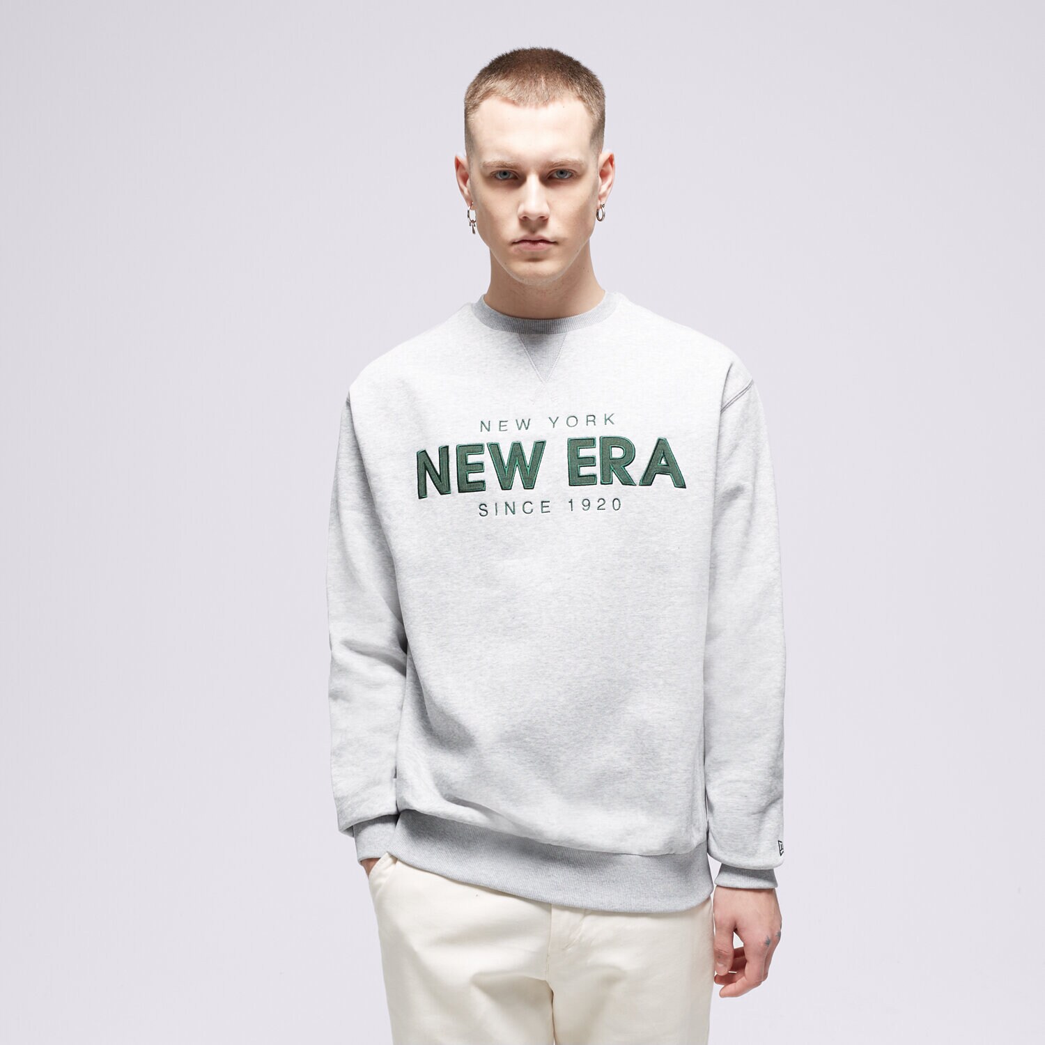 Muške dukserice NEW ERA VESTA NE WORDMARK CREW NECK 60424401 siva