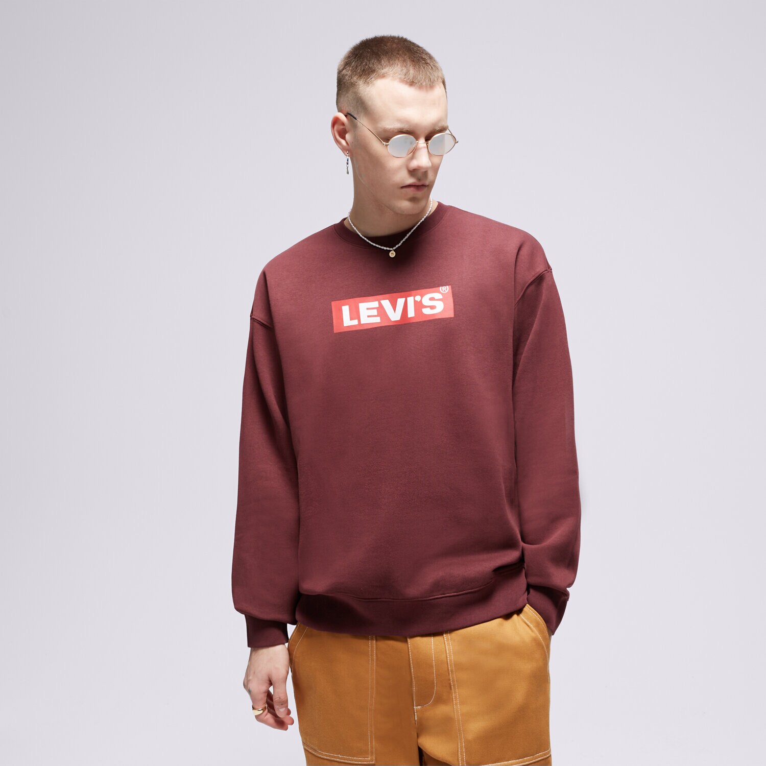 Muške dukserice LEVI'S VESTA RELAXD GRAPHIC CREW 38712-0209 bordo