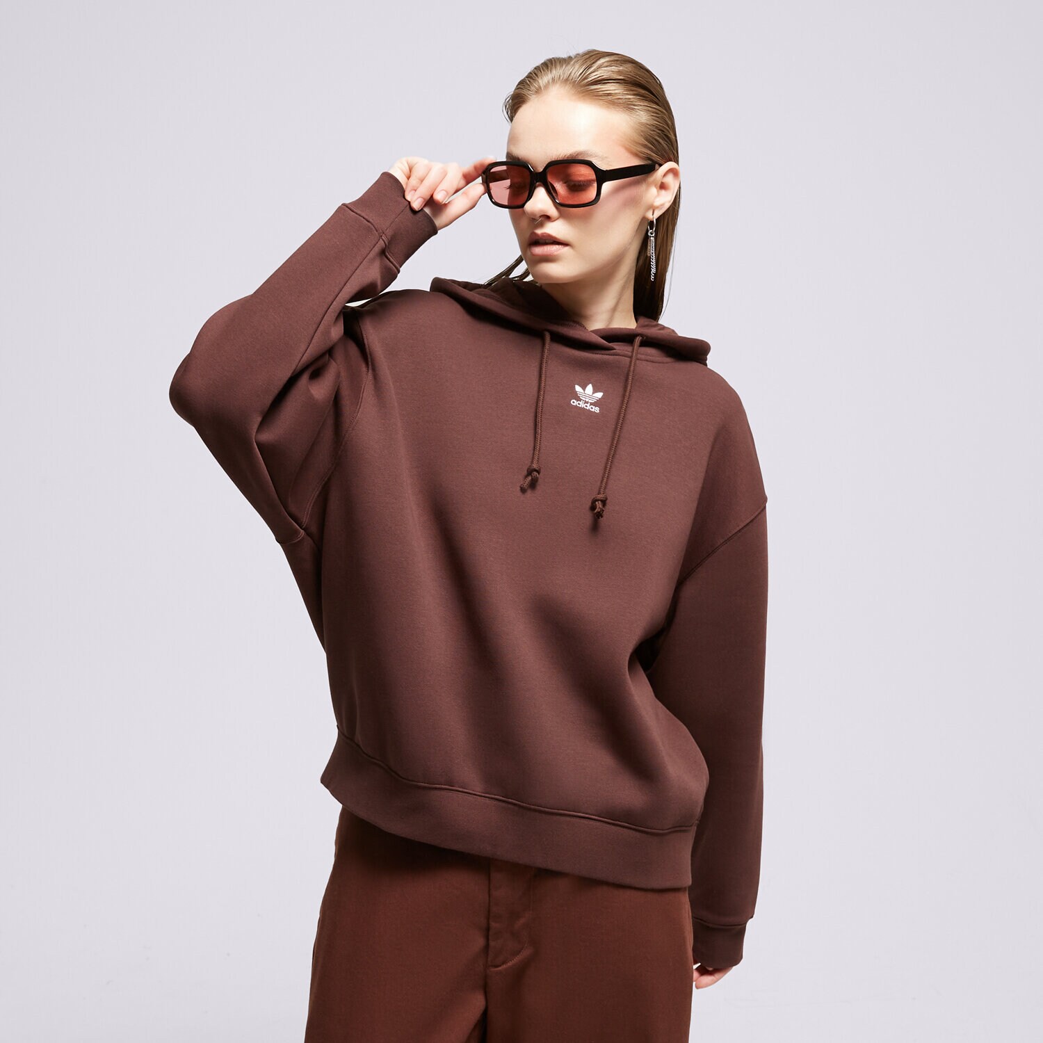 Ženske dukserice ADIDAS VESTA S KAPULJAČOM HOODIE IK3998 smeđa