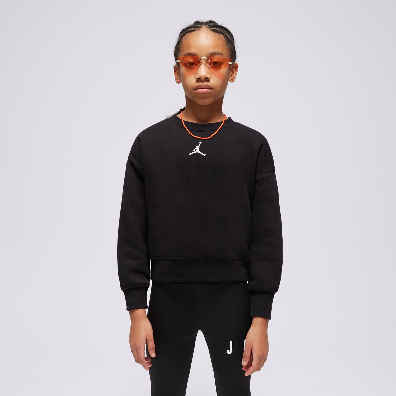Dječje dukserice JORDAN VESTA JUMPMAN ICON PLAY CREW GIRL 45C387-GAY crna