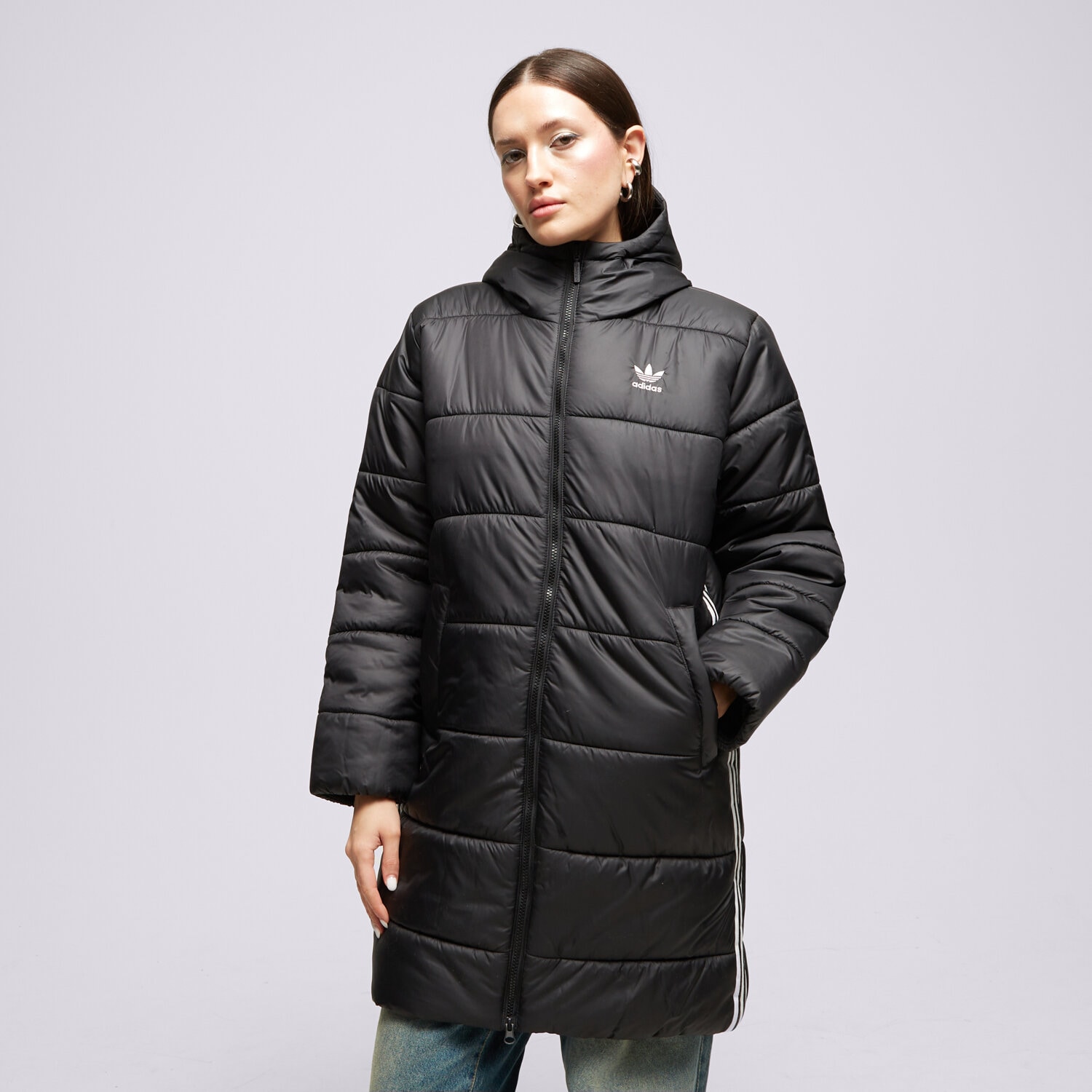 Ženske zimske jakne ADIDAS JAKNA ZIMSKA ADICOLOR LONG II8456 crna