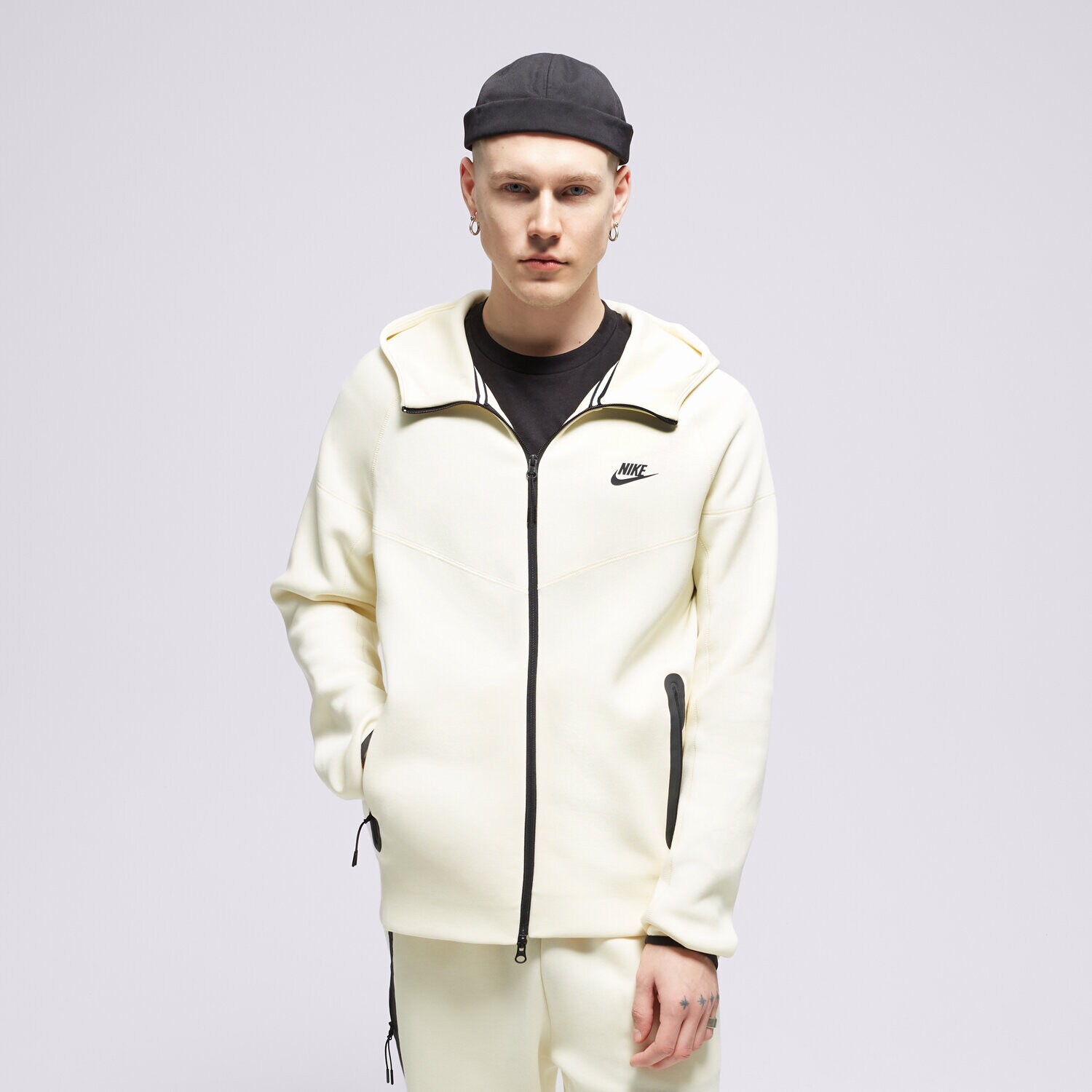 Muške dukserice NIKE VESTA RASKOPČANA S KAPULJAČOM TECH FLEECE FB7921-113 bež