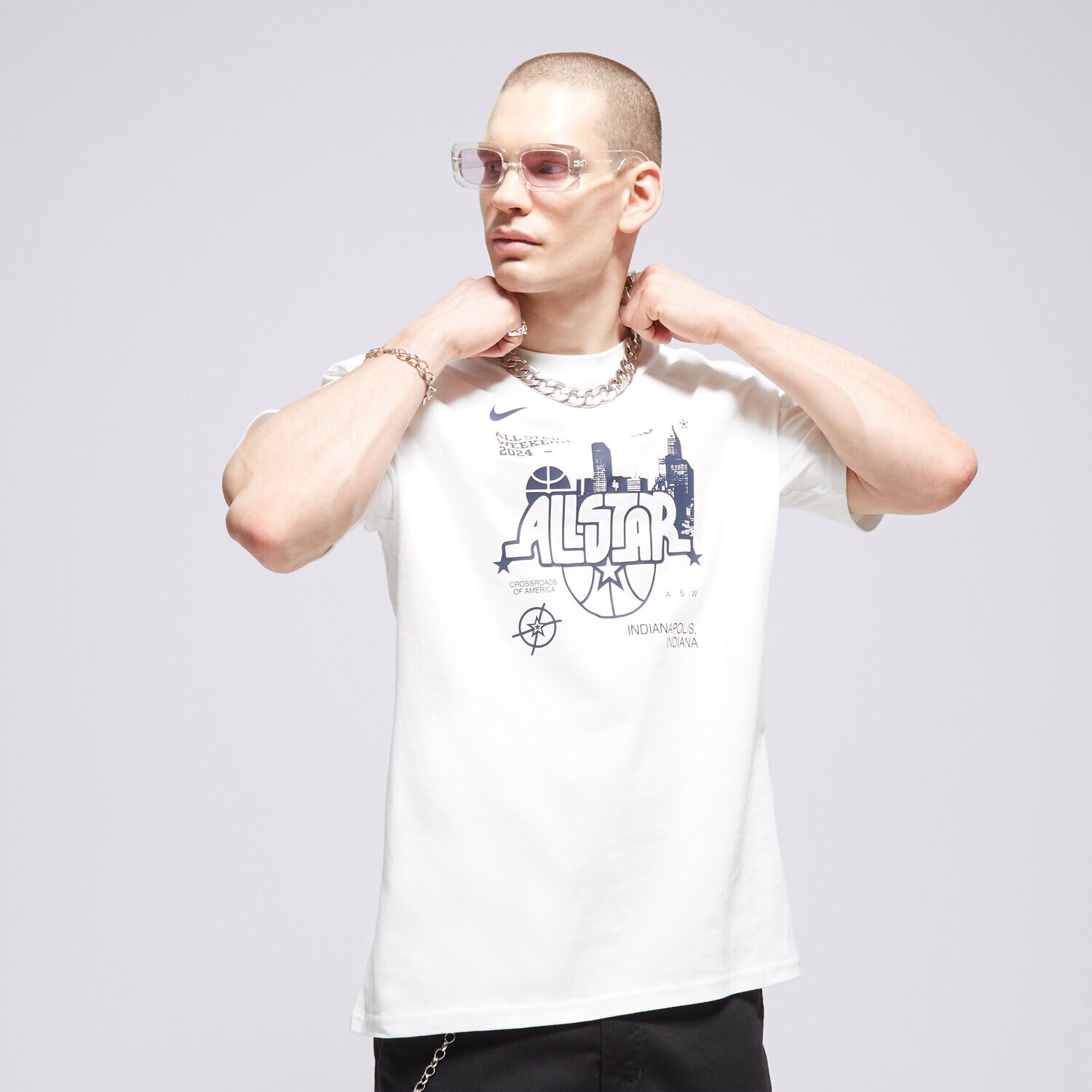Muške majice NIKE T-SHIRT NBA M NK ASW M90 SS TEE N31 NBA FQ6528-100 bijela