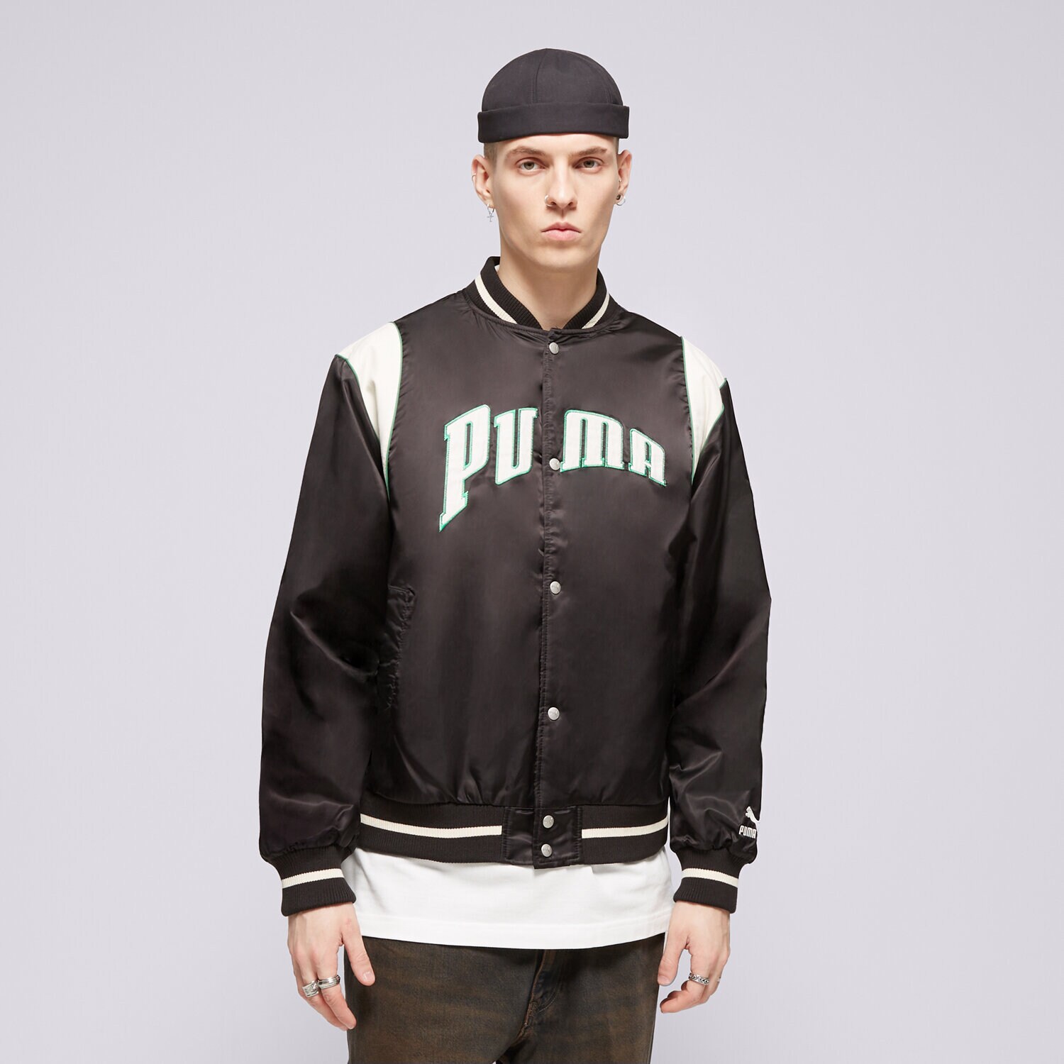 Muške prijelazne jakne PUMA JAKNA PUMA TEAM VARSITY JACKET 62369101 crna