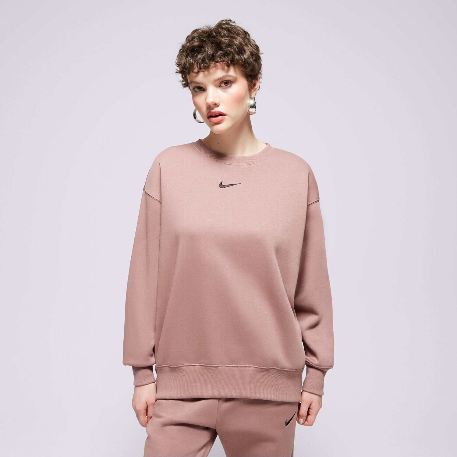 Ženske dukserice NIKE VESTA W NSW PHNX FLC OS CREW DQ5733-208 smeđa