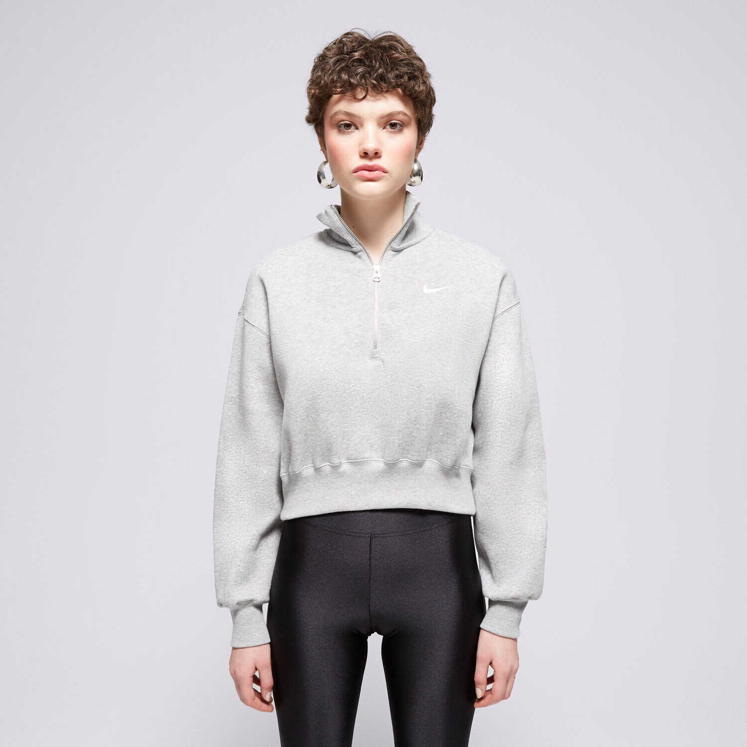 Ženske dukserice NIKE VESTA W NSW PHNX FLC QZ CROP DQ5767-063 siva