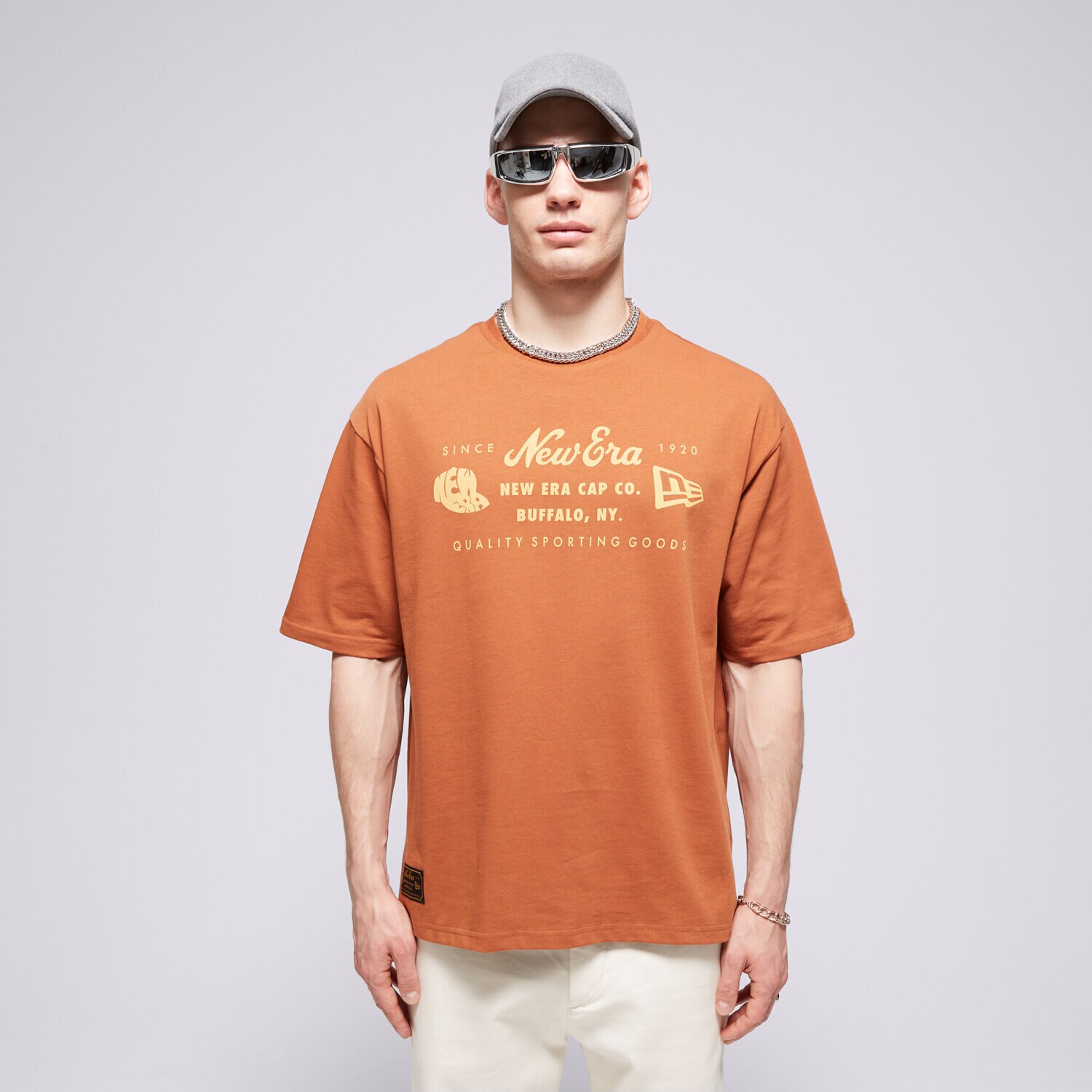 Muške majice NEW ERA T-SHIRT NE HERITAGE PATCH OS NONE 60435368 smeđa