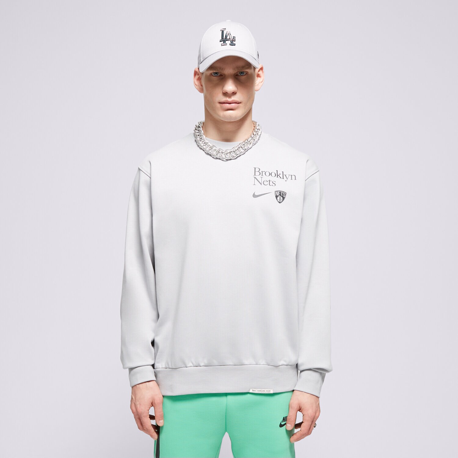 Muške dukserice NIKE VESTA BKN MNK DF STD ISS CRW CTS GX NBA FD8645-007 siva