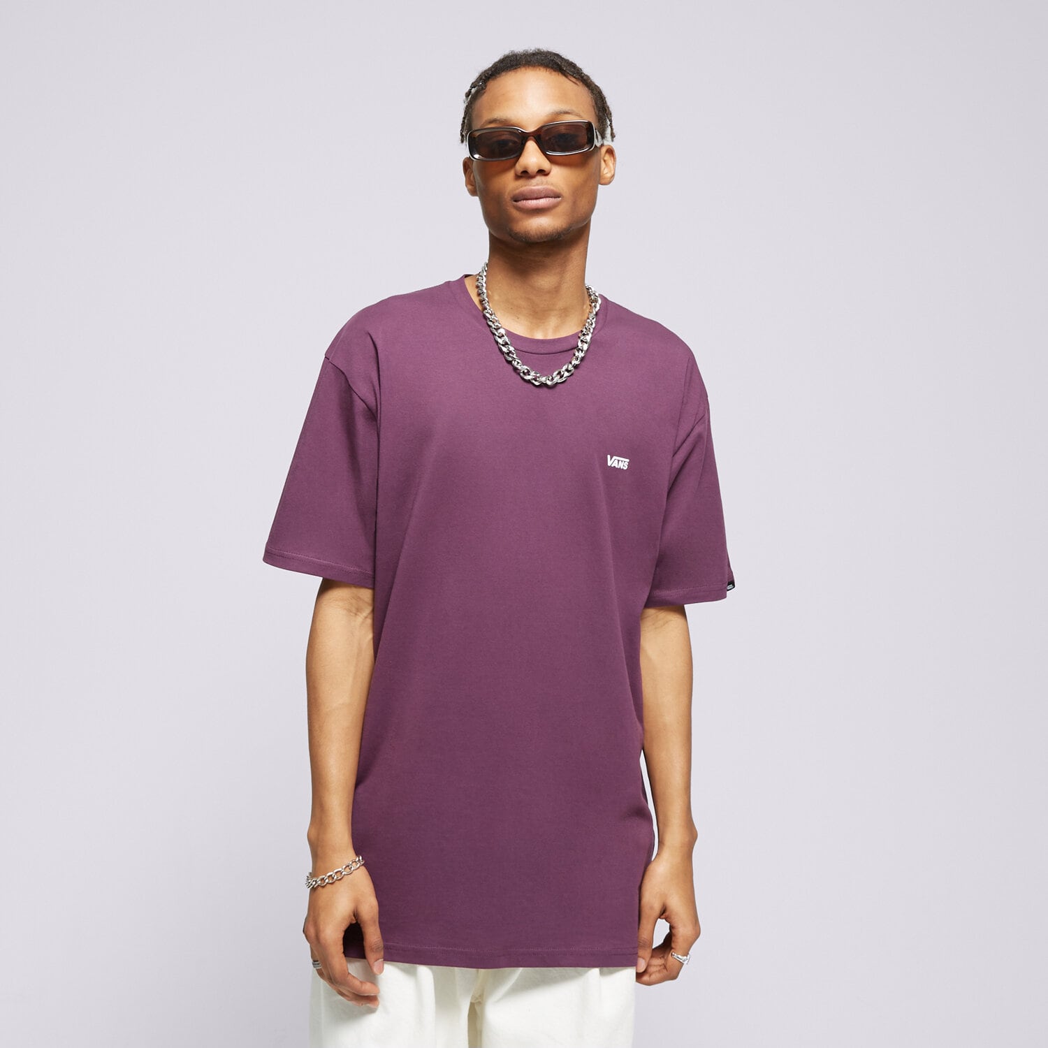 Muške majice VANS T-SHIRT LEFT CHEST BLACKBERRY WINE VN0A3CZECHJ1 ljubičasta