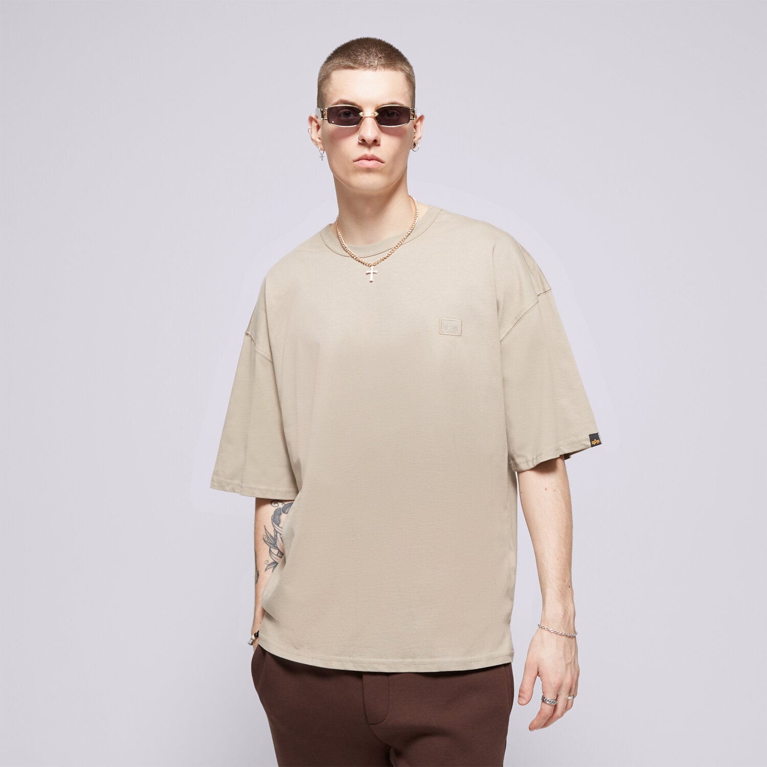 Muške majice ALPHA INDUSTRIES T-SHIRT ALPHA ESSENTIALS RL T 146504679 bež