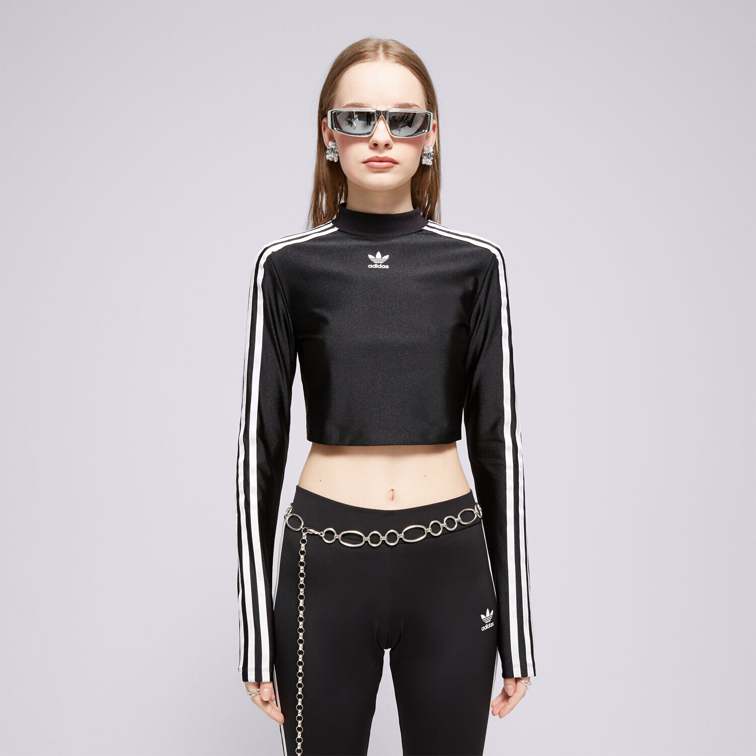 Ženske majice ADIDAS TOP 3 S CROPPED LS IU2428 crna