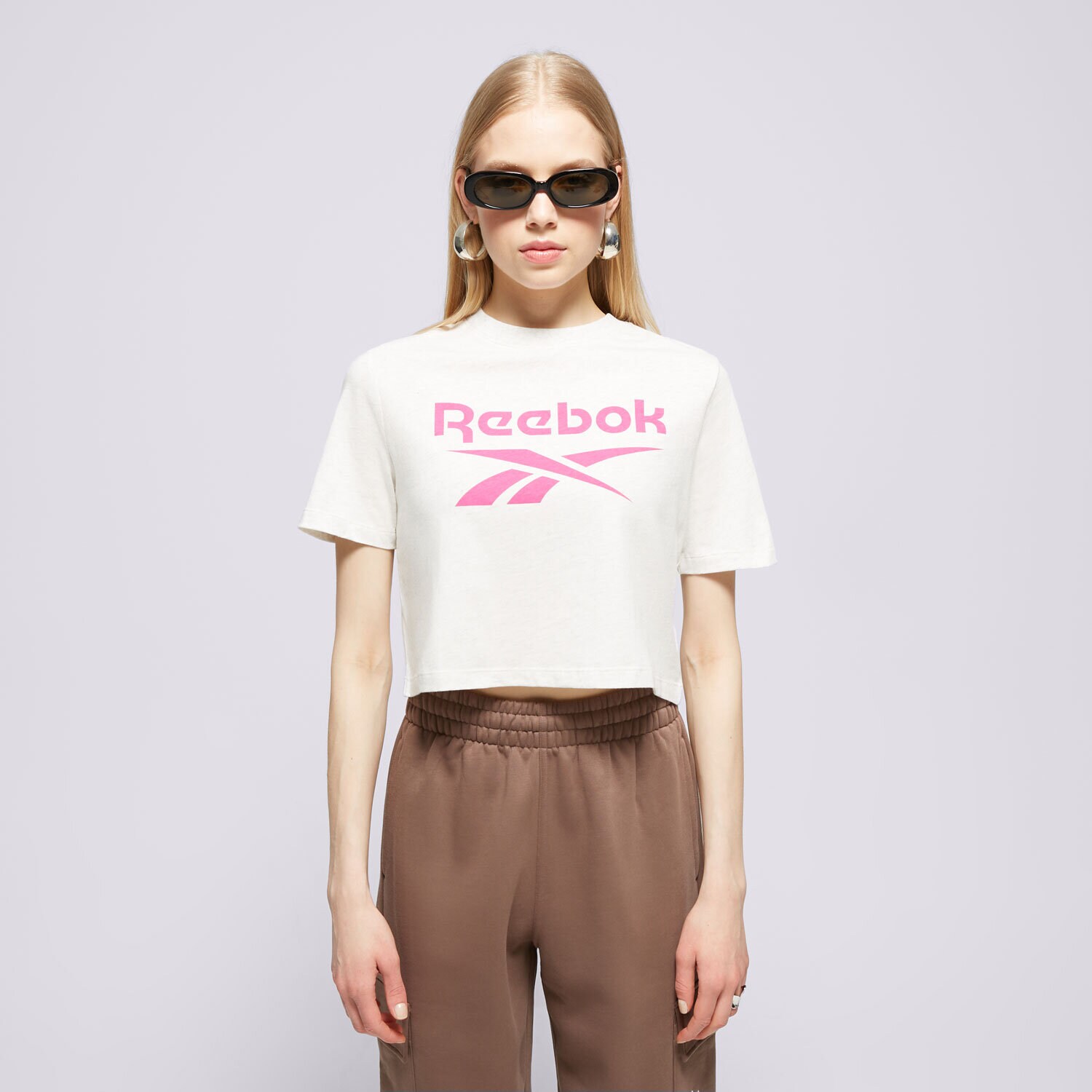 Ženske majice REEBOK T-SHIRT REEBOK IDENTITY BIG LOGO CROP TEE 100075999 bež