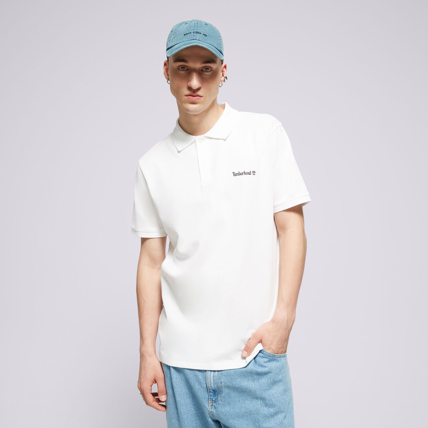 Muške majice TIMBERLAND POLO SMALL LOGO PRINT POLO TB0A5QQ61001 bijela