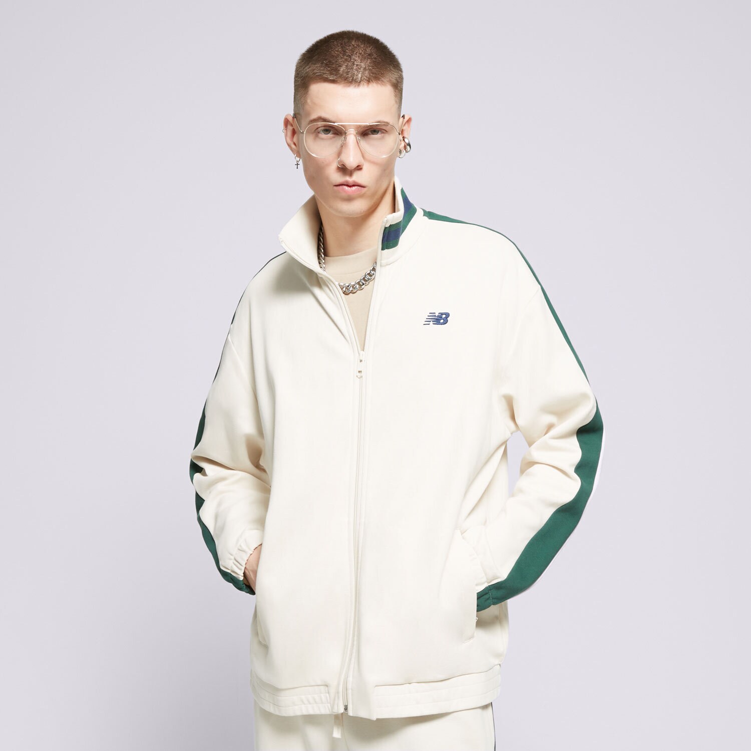 Muške dukserice NEW BALANCE VESTA SGH FULL ZIP MJ41503LIN bijela
