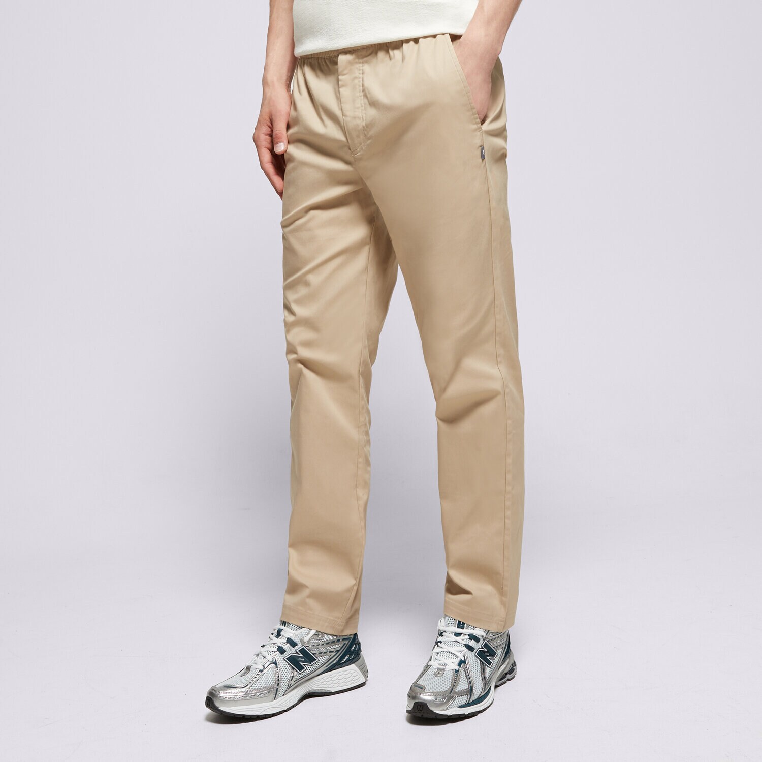 Muške hlače NEW BALANCE HLAČE ICON TWILL TAPERED MP41575SOT bež