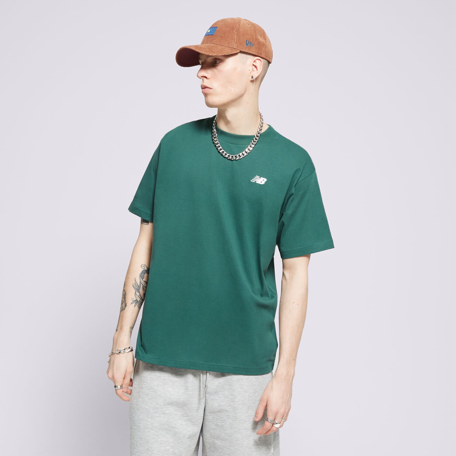 Muške majice NEW BALANCE T-SHIRT SMALL LOGO MT41509NWG zelena