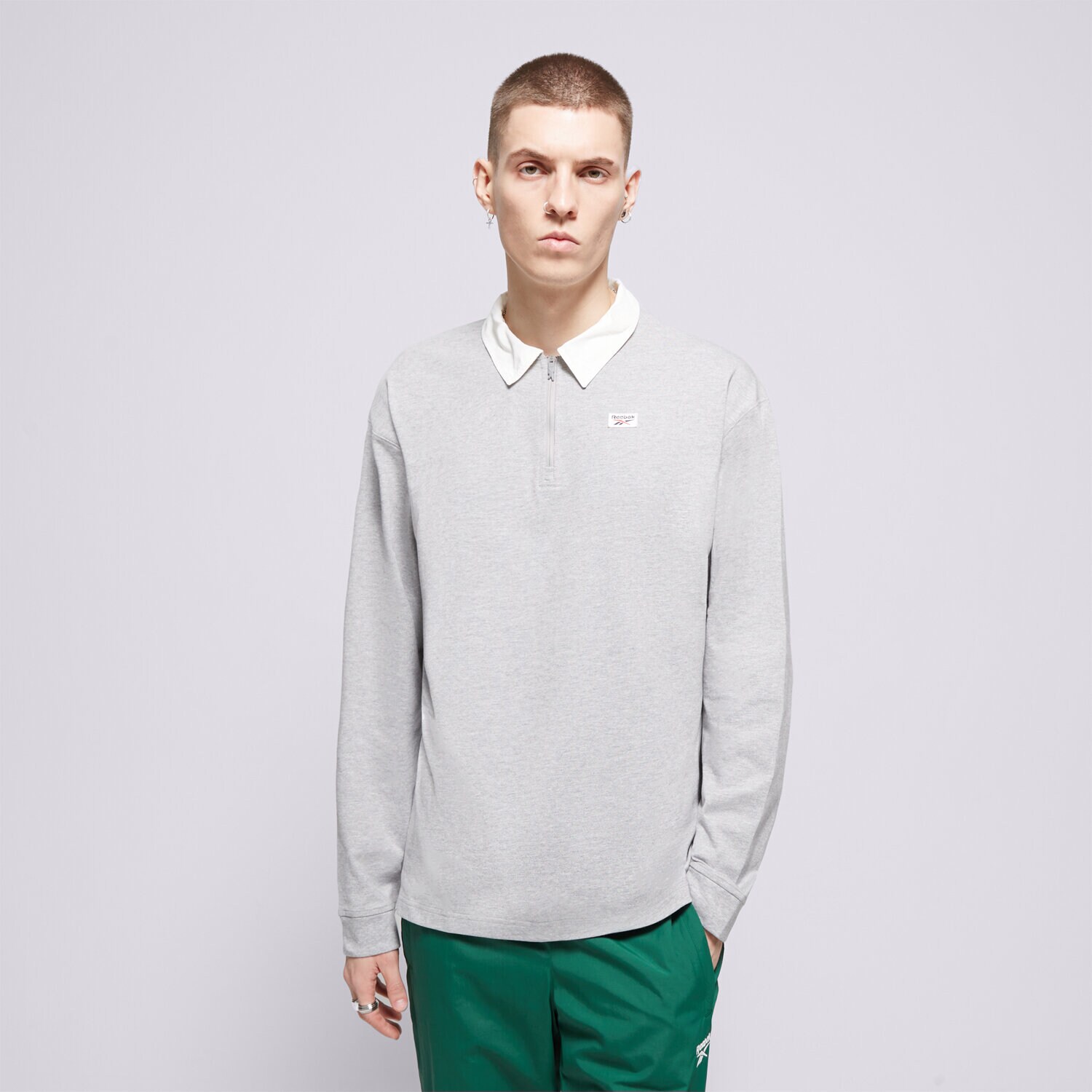 Muške majice REEBOK POLO COURT SPORT QUARTER ZIP 100076423 siva