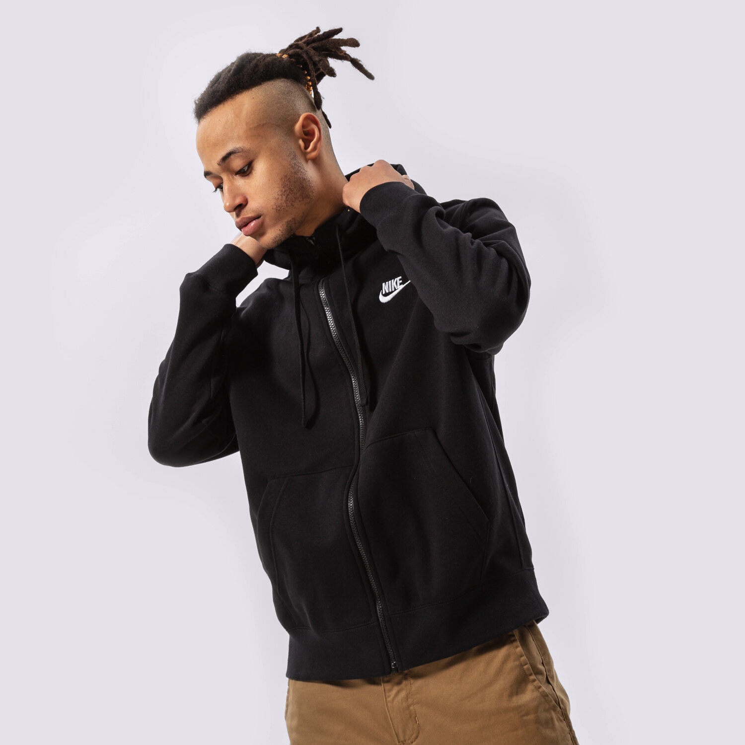 Muške dukserice NIKE VESTA RASKOPČANA SPORTSWEAR CLUB FLEECE BV2645-010 crna
