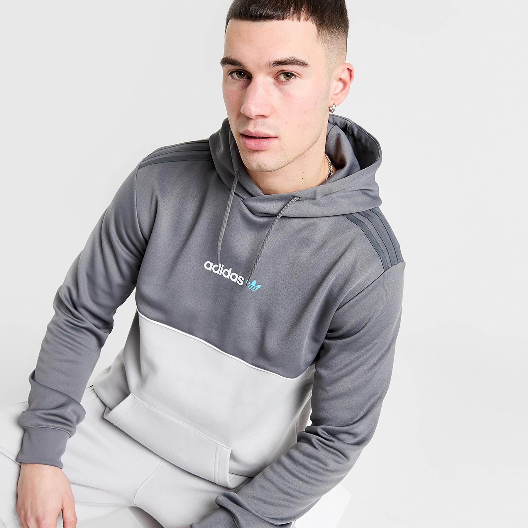 Muške dukserice ADIDAS VESTA S KAPULJAČOM CM OH HD FABRIC MIX IW6424 siva