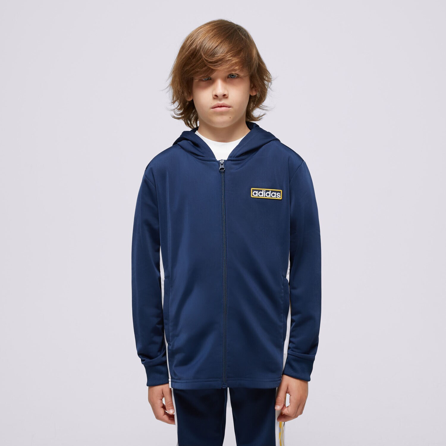 Dječje dukserice ADIDAS VESTA S KAPULJAČOM FZ HOODIE BOY IN2114 tamno plava