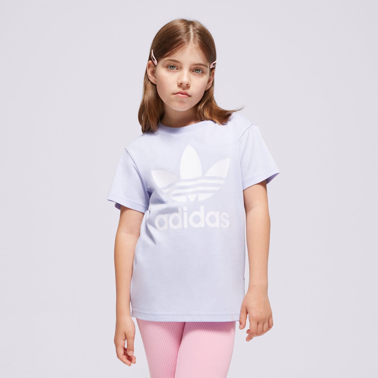 Dječje majice ADIDAS T-SHIRT TREFOIL TEE GIRL IN8447 ljubičasta