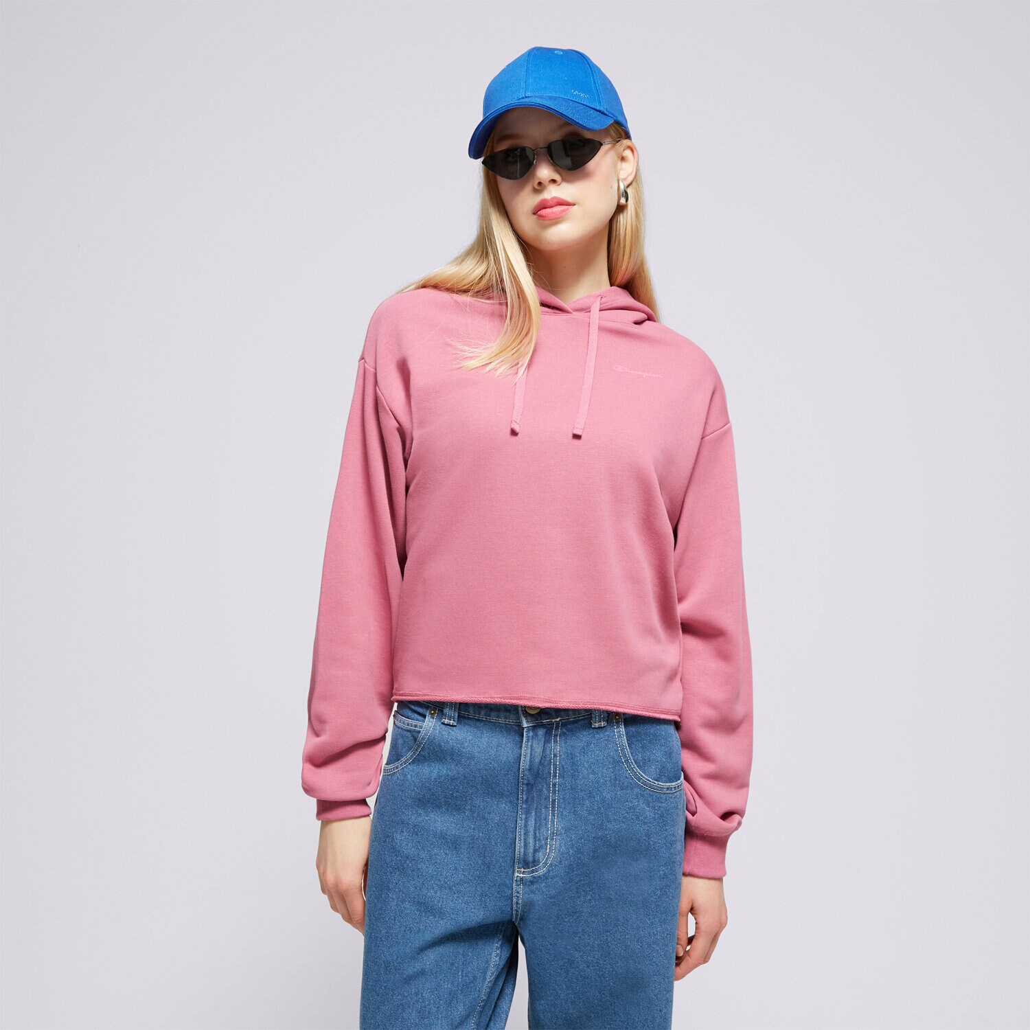 Ženske dukserice CHAMPION VESTA S KAPULJAČOM   HOODED MINIMALIST RESORT 117240PS186 ružičasta