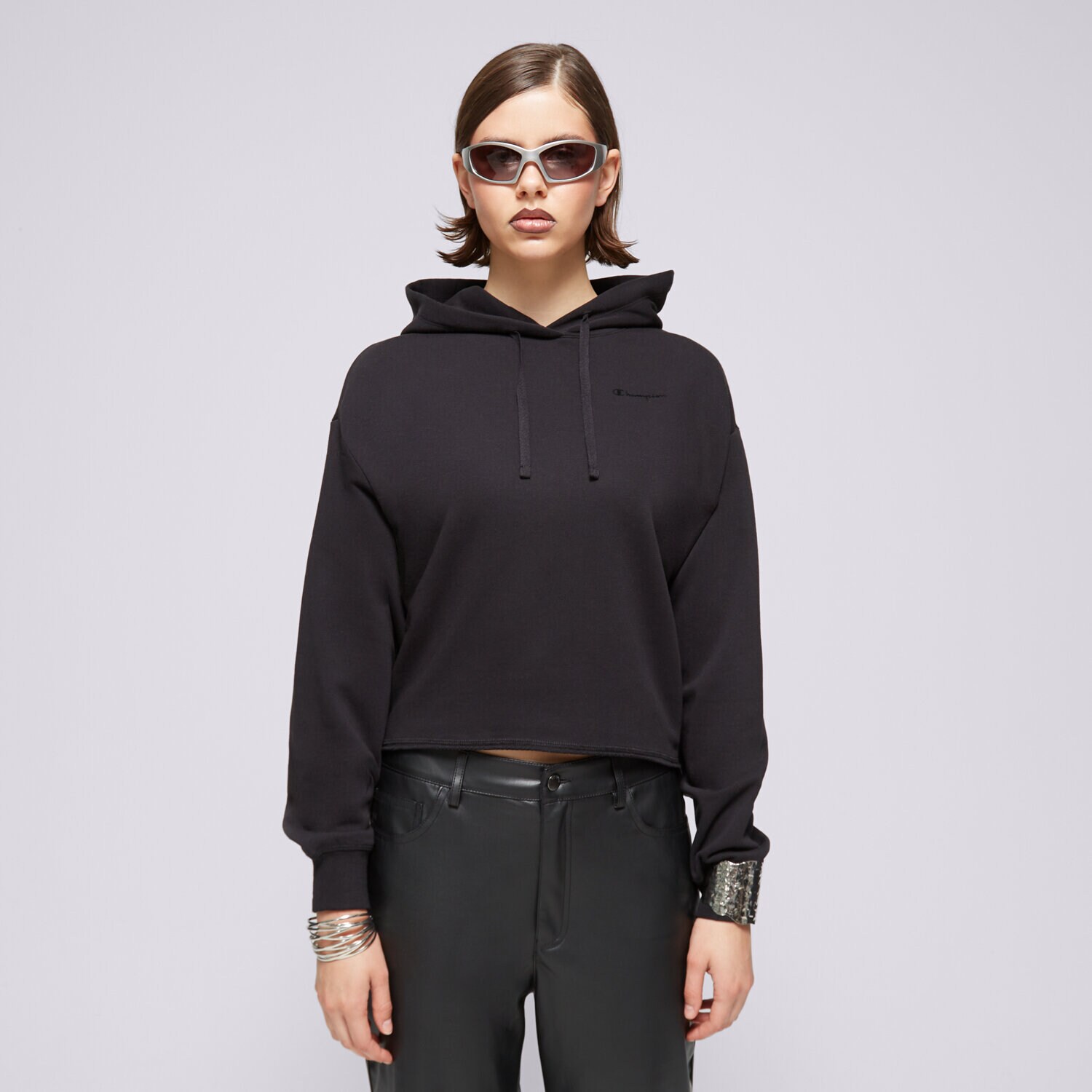Ženske dukserice CHAMPION VESTA S KAPULJAČOM   HOODED MINIMALIST RESORT 117240KK001 crna