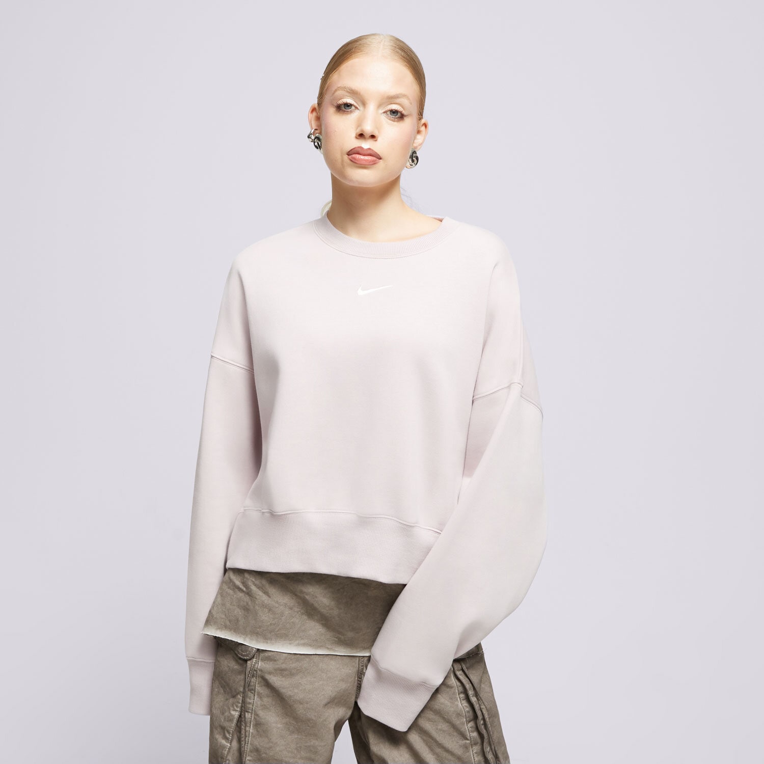 Ženske dukserice NIKE VESTA W NSW PHNX FLC OOS CREW DQ5761-019 ružičasta