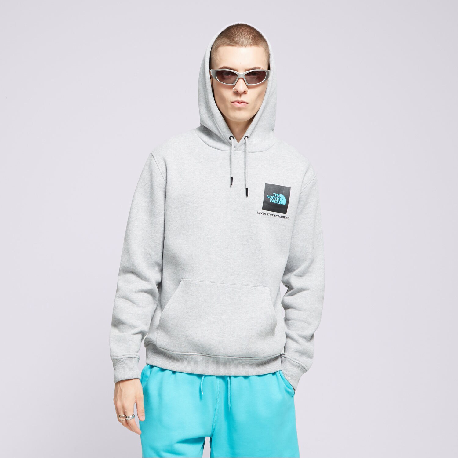 Muške dukserice THE NORTH FACE VESTA S KAPULJAČOM FINE BOX HD GYM HOOD2 siva