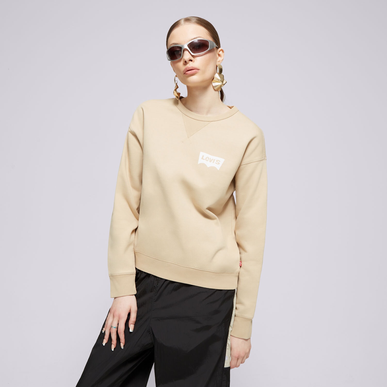 Ženske dukserice LEVI'S VESTA GRAPHIC SIGNATURE CREW NEUTRALS A7288-0021 bež