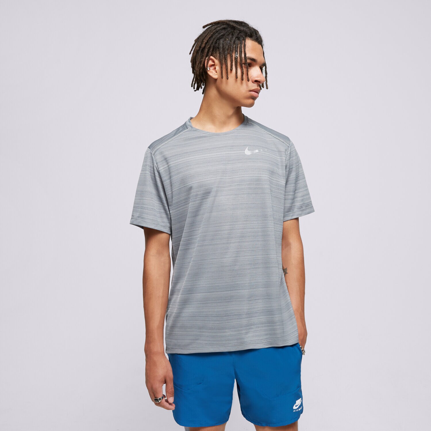 Muške majice NIKE T-SHIRT M NK DF MILER SS RUNNING FZ4782-084 siva