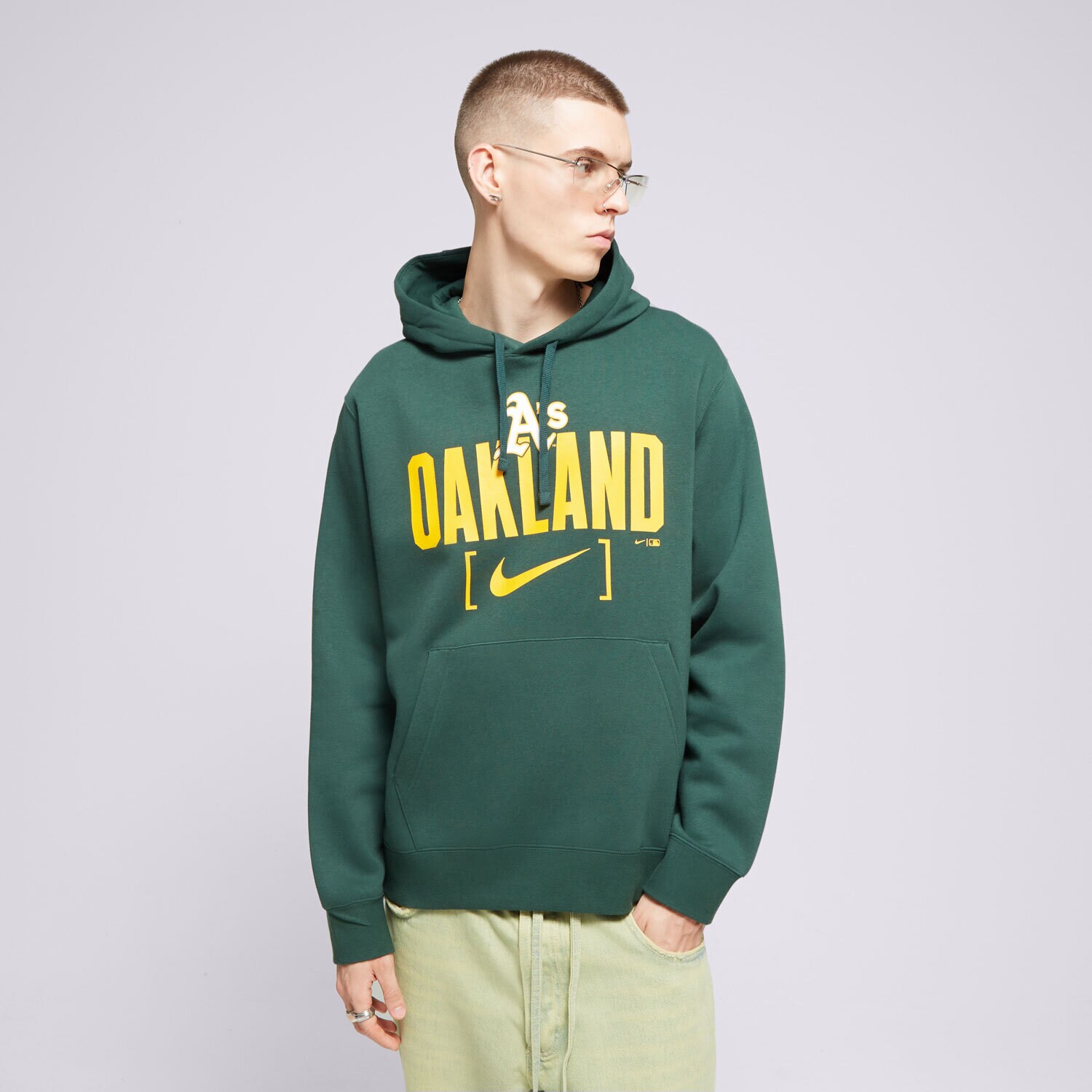 Muške dukserice NIKE VESTA S KAPULJAČOM OAKLAND ATHLETICS MLB NKDK-3EY-FZ-1TG zelena