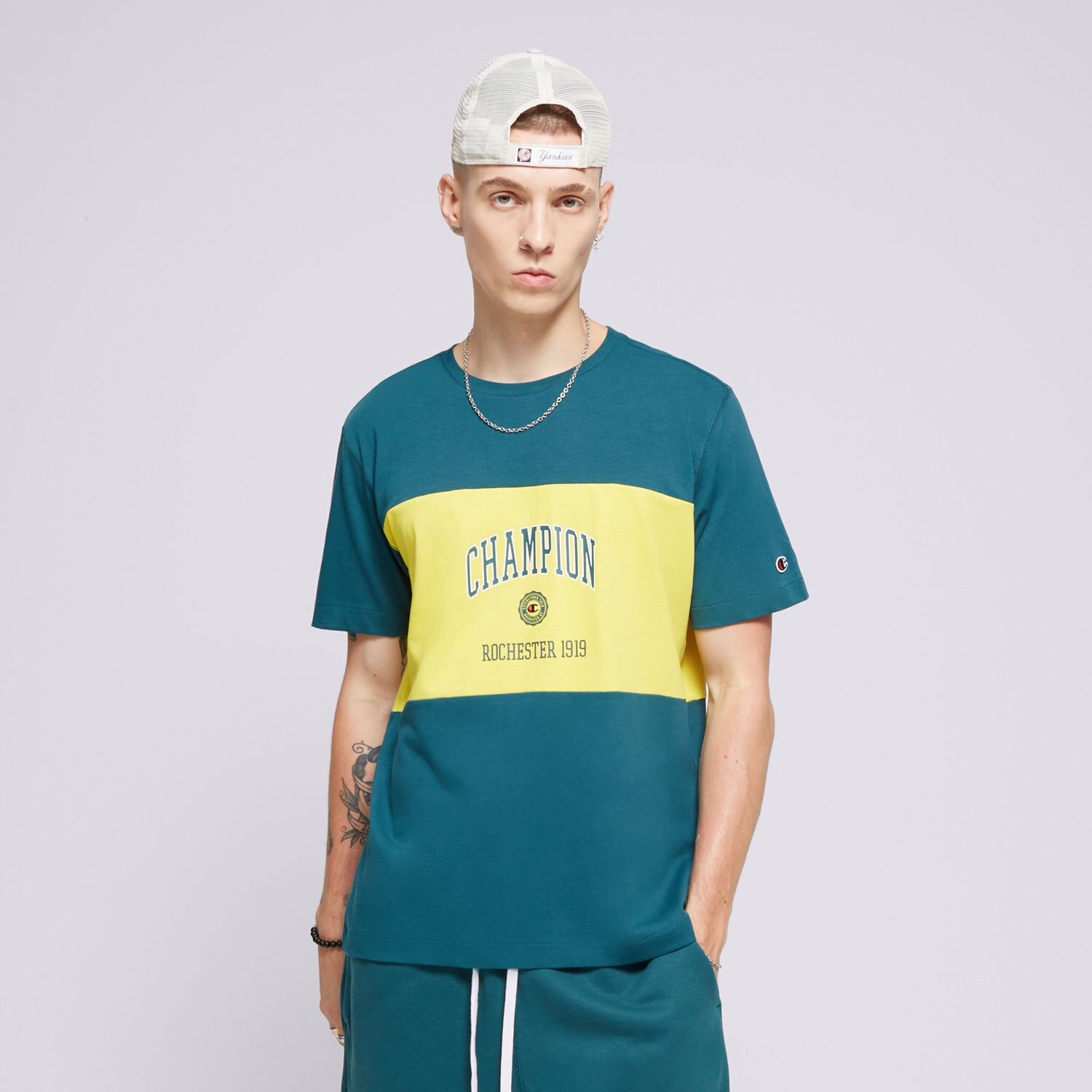 Muške majice CHAMPION T-SHIRT CREWNECK 219853GS549 zelena