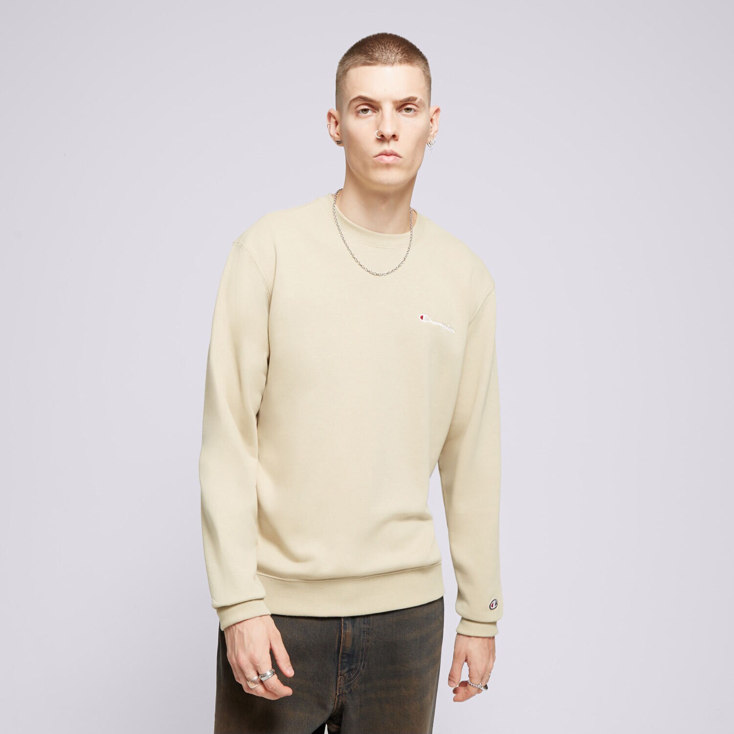 Muške dukserice CHAMPION VESTA CREWNECK 219836YS073 bež