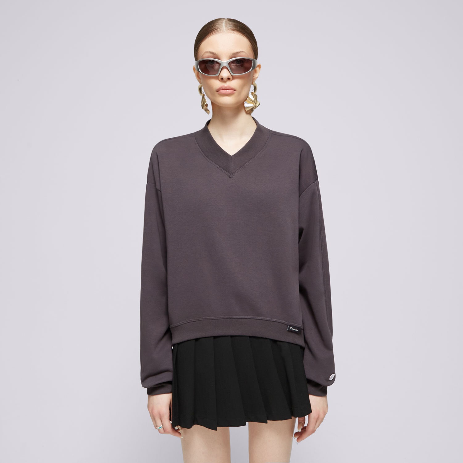 Ženske dukserice CHAMPION VESTA CREWNECK CROPTOP ECO FUTURE E10007ES503 crna