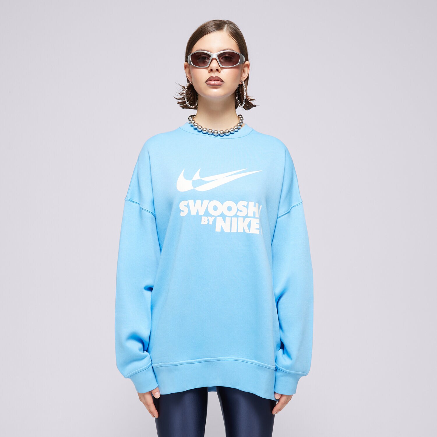 Ženske dukserice NIKE VESTA W NSW FLC OS CREW GLS FZ4631-412 plava