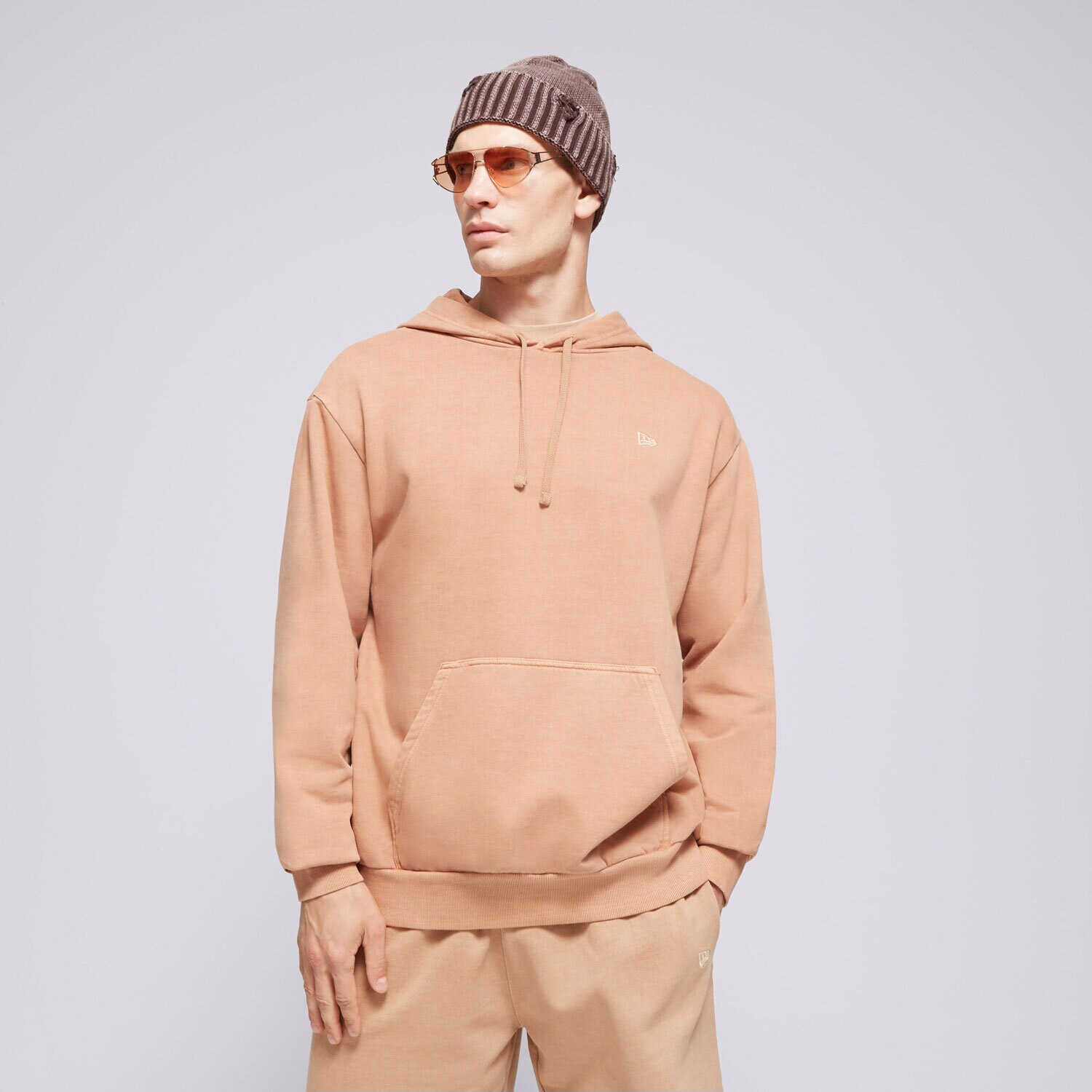Muške dukserice NEW ERA VESTA S KAPULJAČOM NE WASHED OVERSIZED NONE 60502669 smeđa