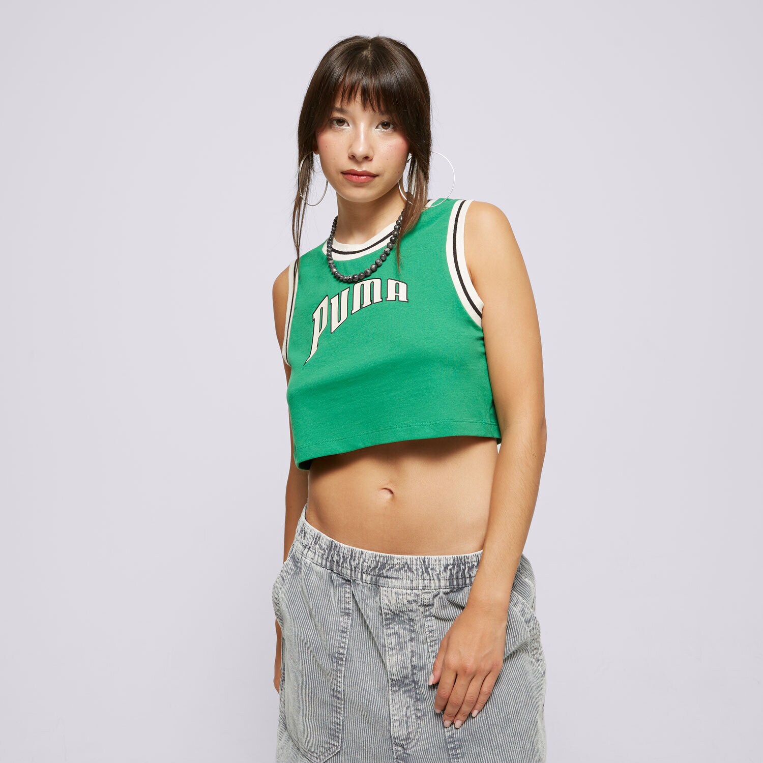 Ženske majice PUMA T-SHIRT GRAPHIC CROPPED 62502486 zelena