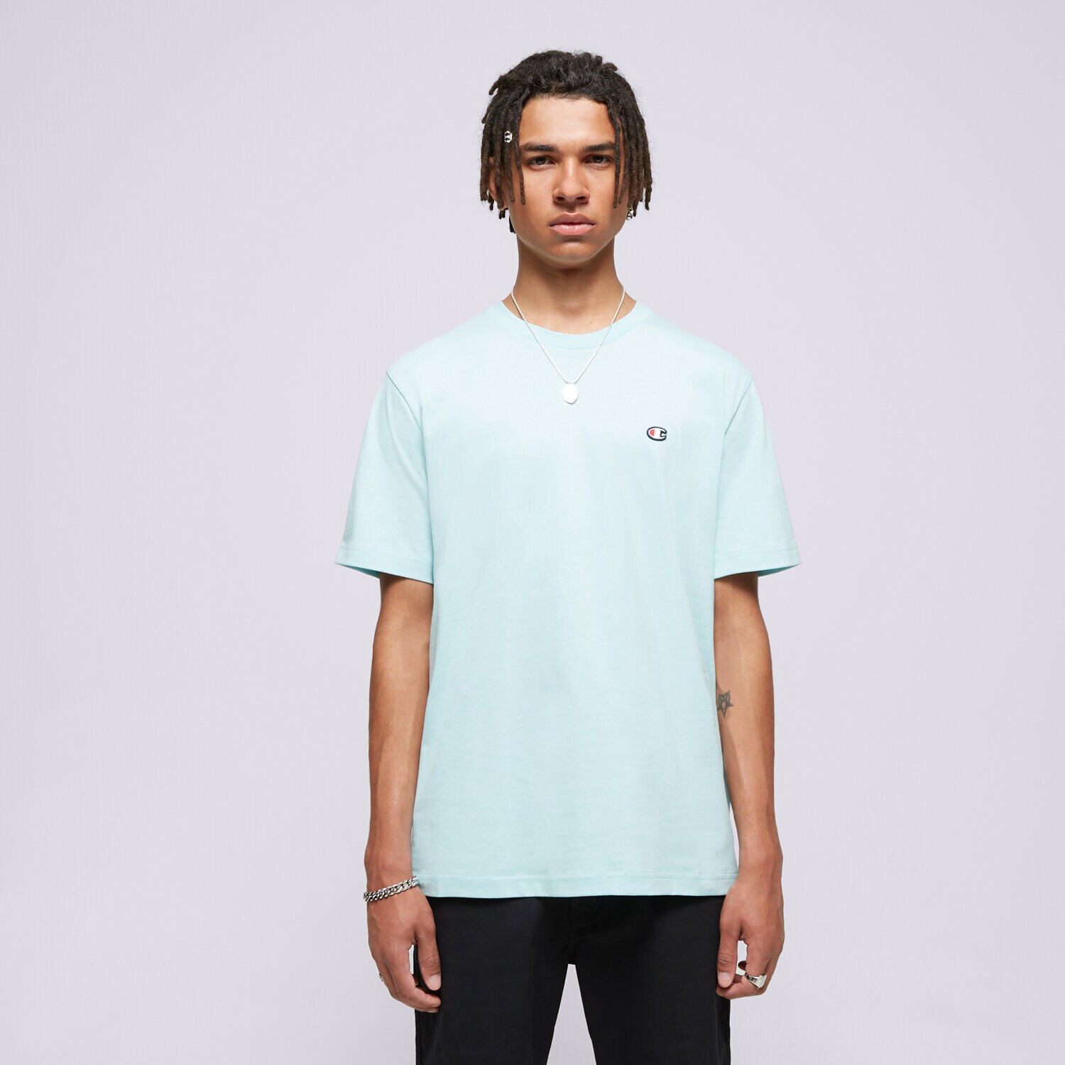 Muške majice CHAMPION T-SHIRT CREWNECK TEE 220453BS017 tirkizna
