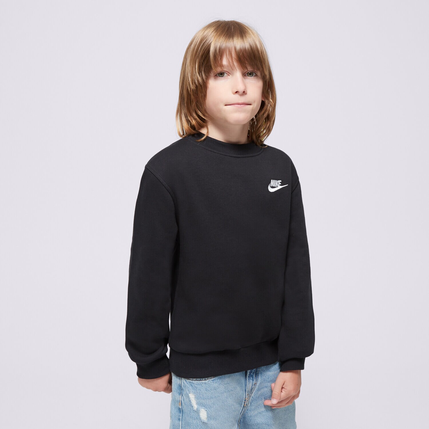 Dječje dukserice NIKE VESTA K NSW CLUB FLC CREW LS LBR BOY FD3006-010 crna
