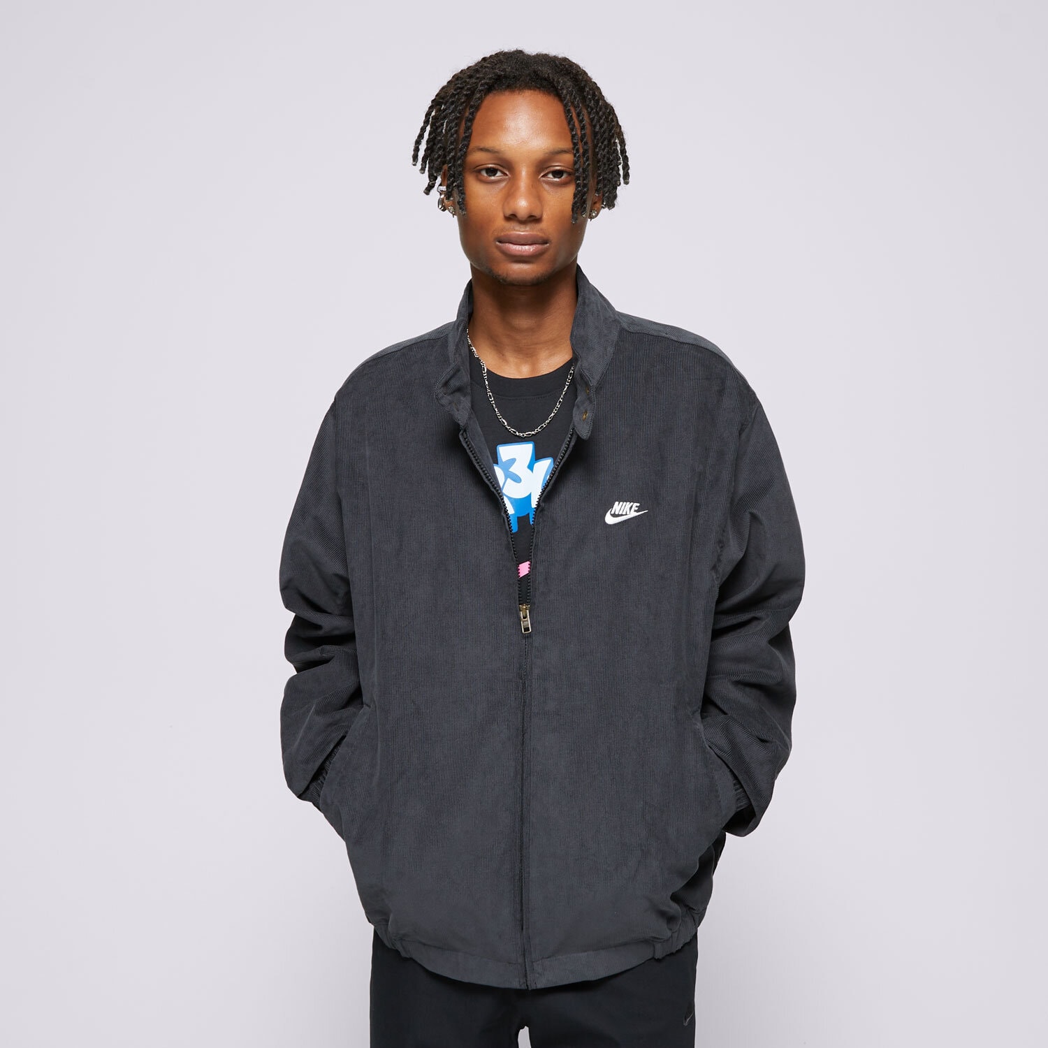 Muške prijelazne jakne NIKE JAKNA PRIJELAZNA M NK CLUB HARRINGTON CRDRY FZ0631-010 crna