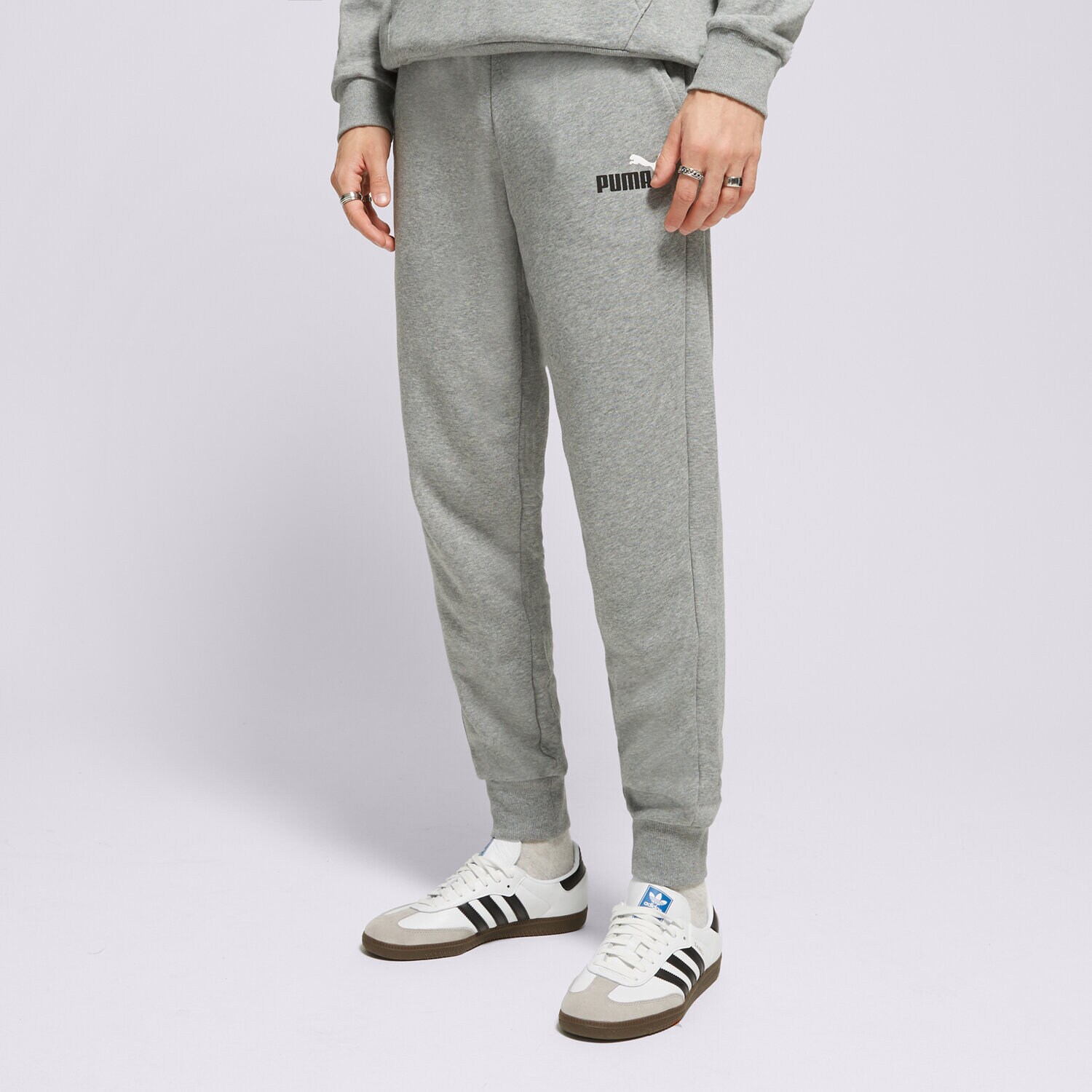 Muške hlače PUMA HLAČE ESS+ 2 COL LOGO PANTS TR CL 58676803 siva