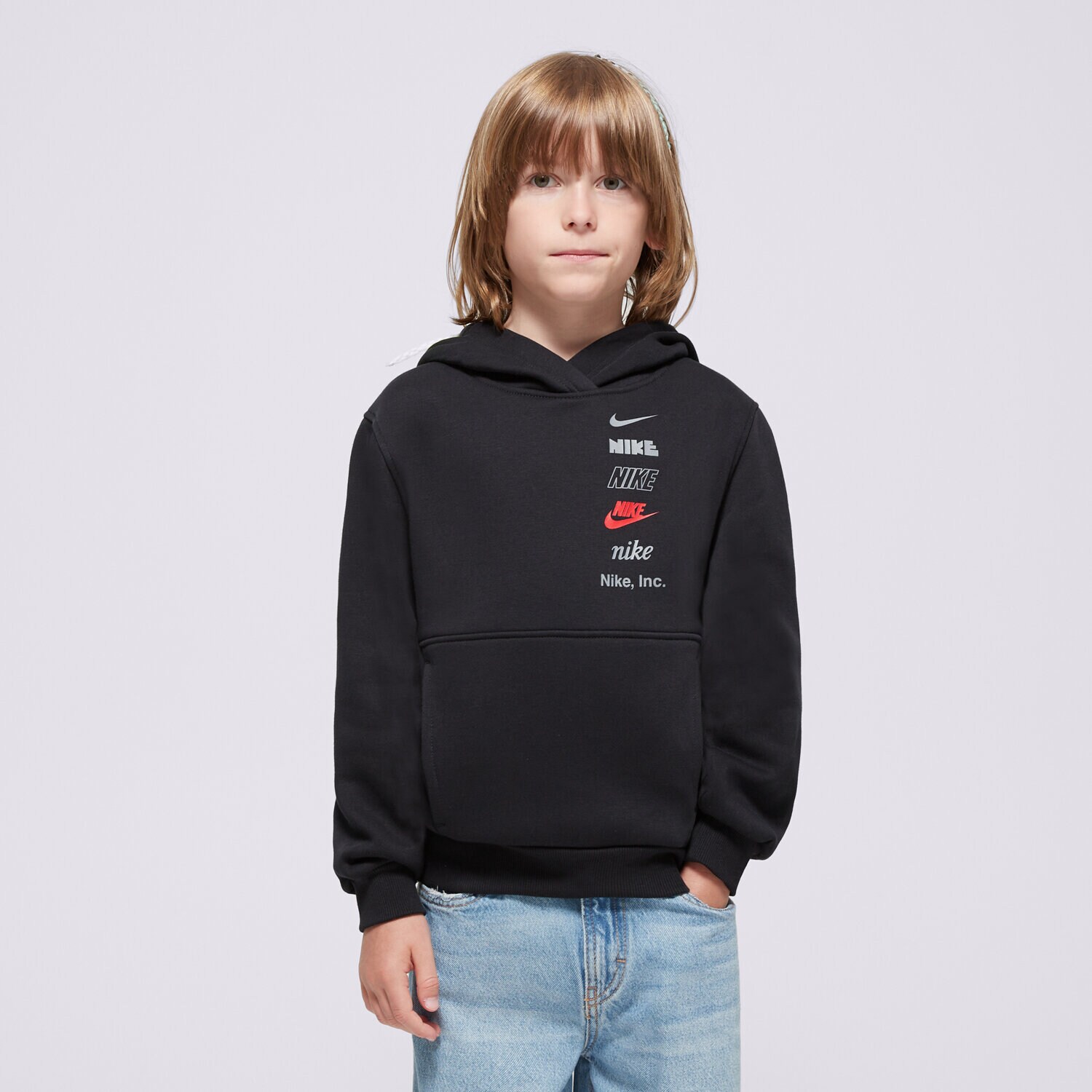 Dječje dukserice NIKE VESTA S KAPULJAČOM K NSW CLUB FLC HDY MLOGO BOY HQ0970-010 crna