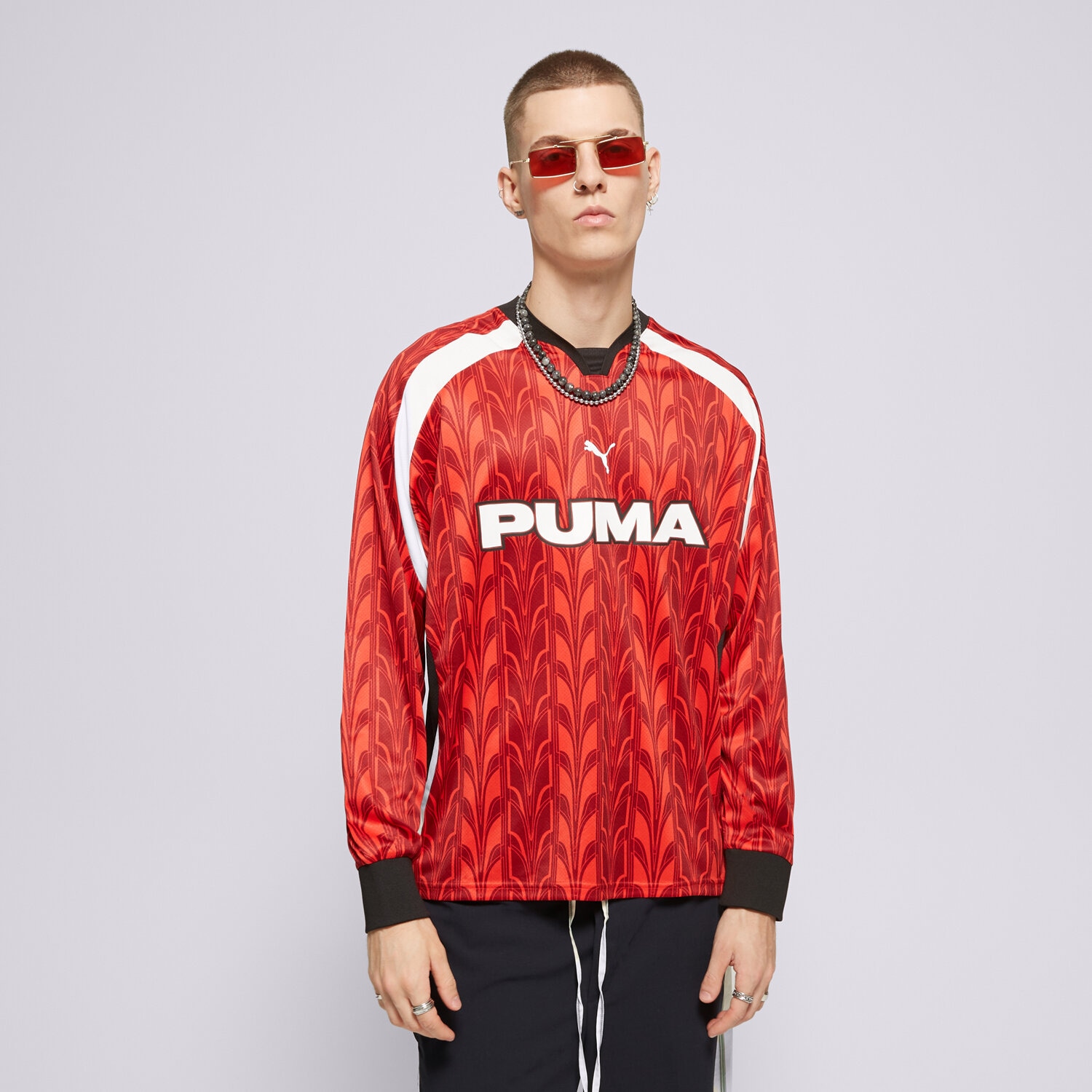 Muške majice PUMA T-SHIRT FOOTBALL JERSEY LONGSLEEVE 627543 13 crvena