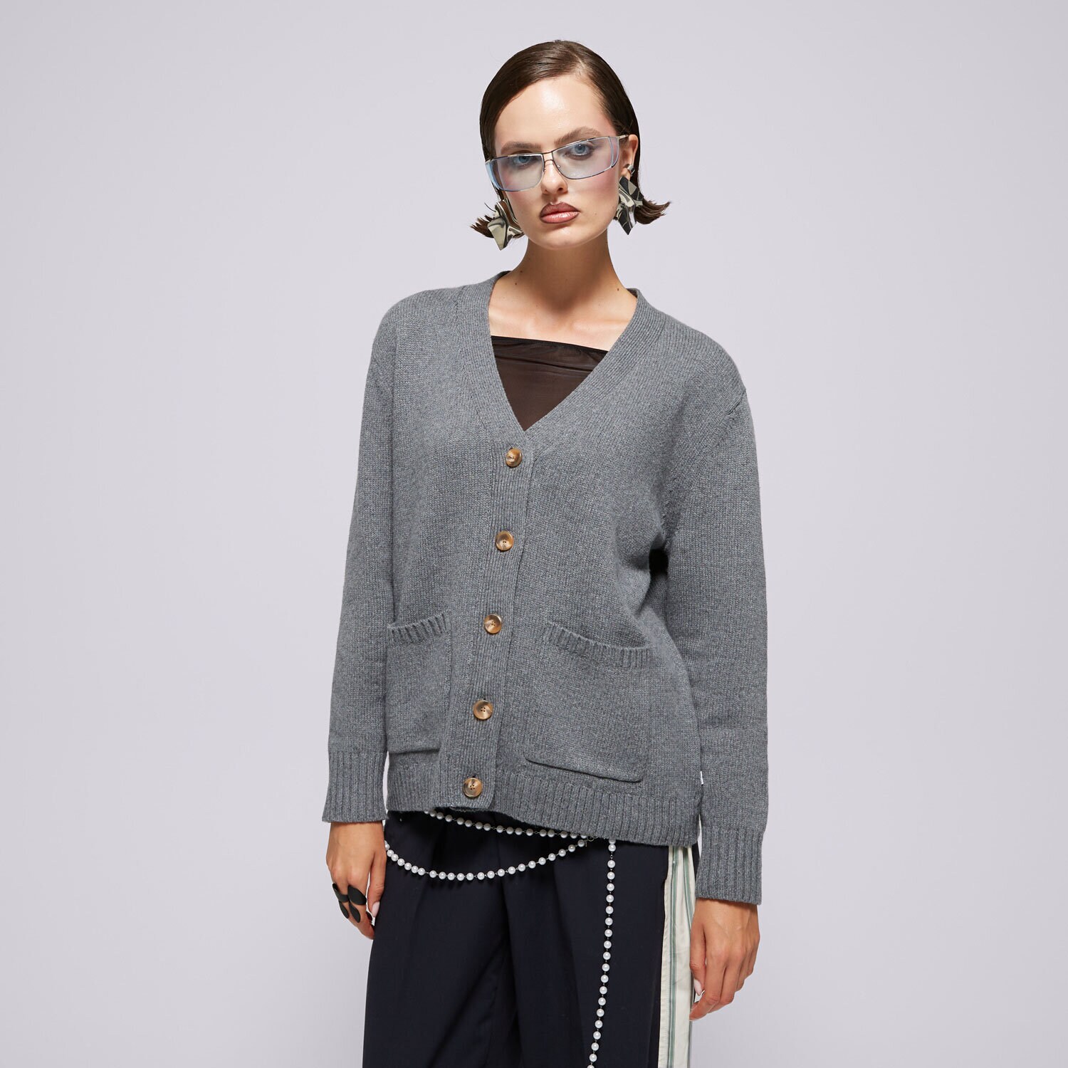 Ženske dukserice LEVI'S PULOVER BOYFRIEND POCKET CARDI GREYS 000O0-0002 siva