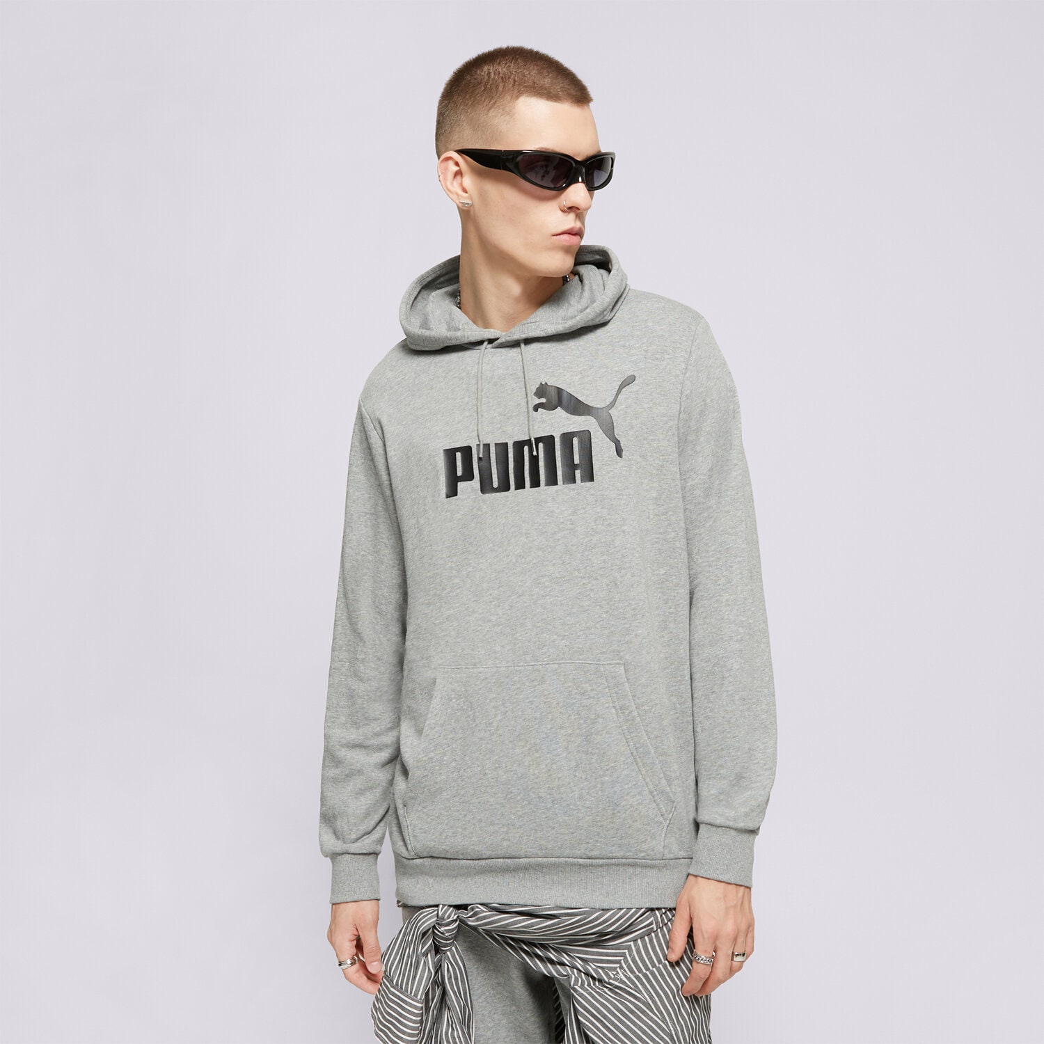 Muške dukserice PUMA VESTA ESS BIG LOGO HOODIE 58668803 siva