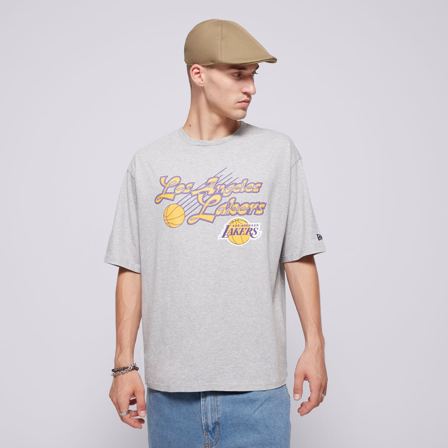 Muške majice NEW ERA T-SHIRT NBA SCRIPT OS LAKERS LOS ANGELES LAKERS HGRC 60564788 siva